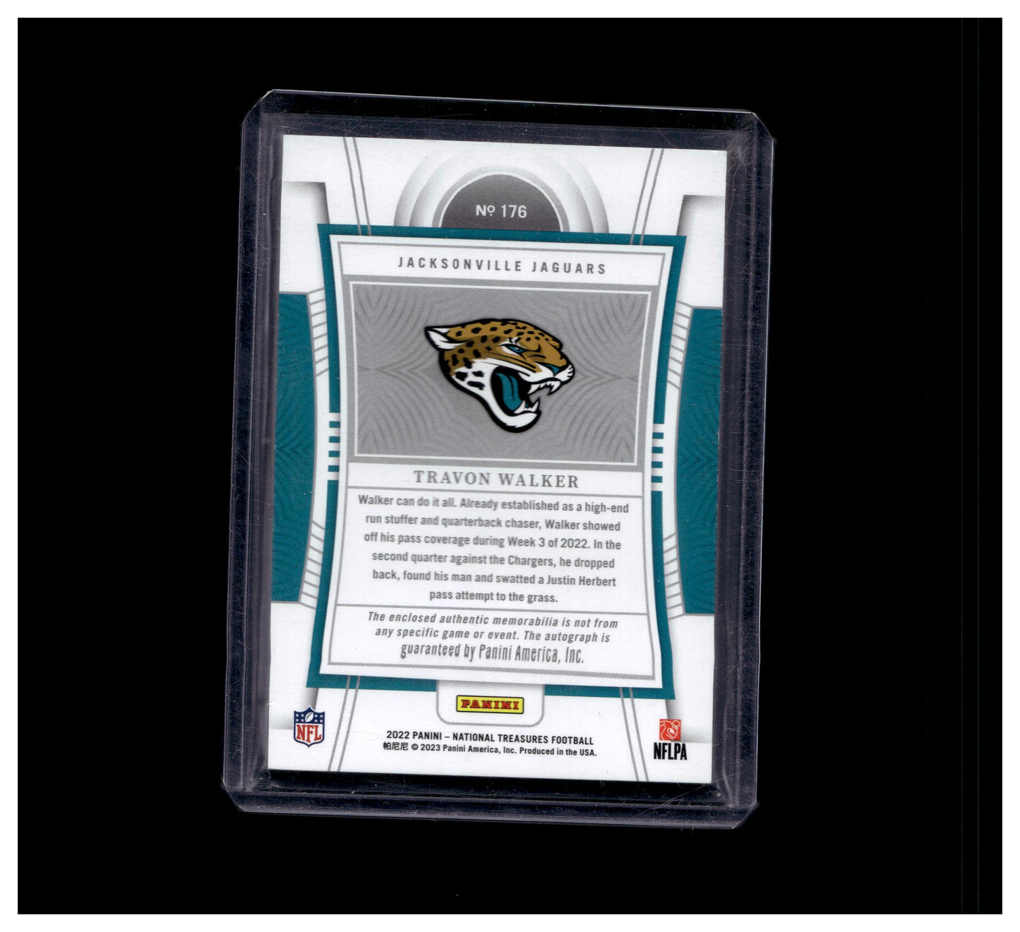 2023 Panini National Treasures #176 Travon Walker 2022 Playoff National Treasures Football - Rookie Patch Autographs Purple #/49