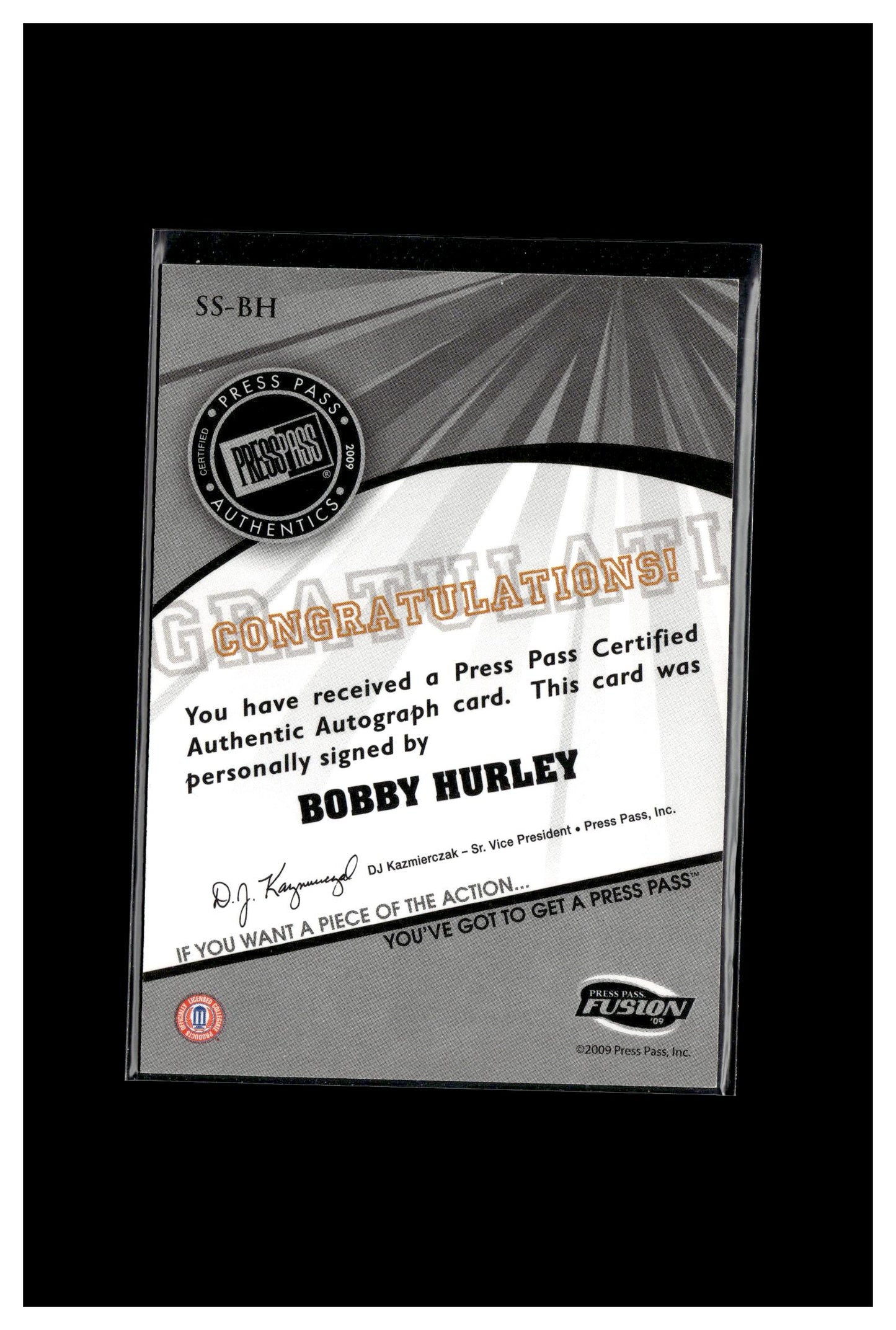 2009 Press Pass Fusion #SS-BH Bobby Hurley Autographs Green #/91