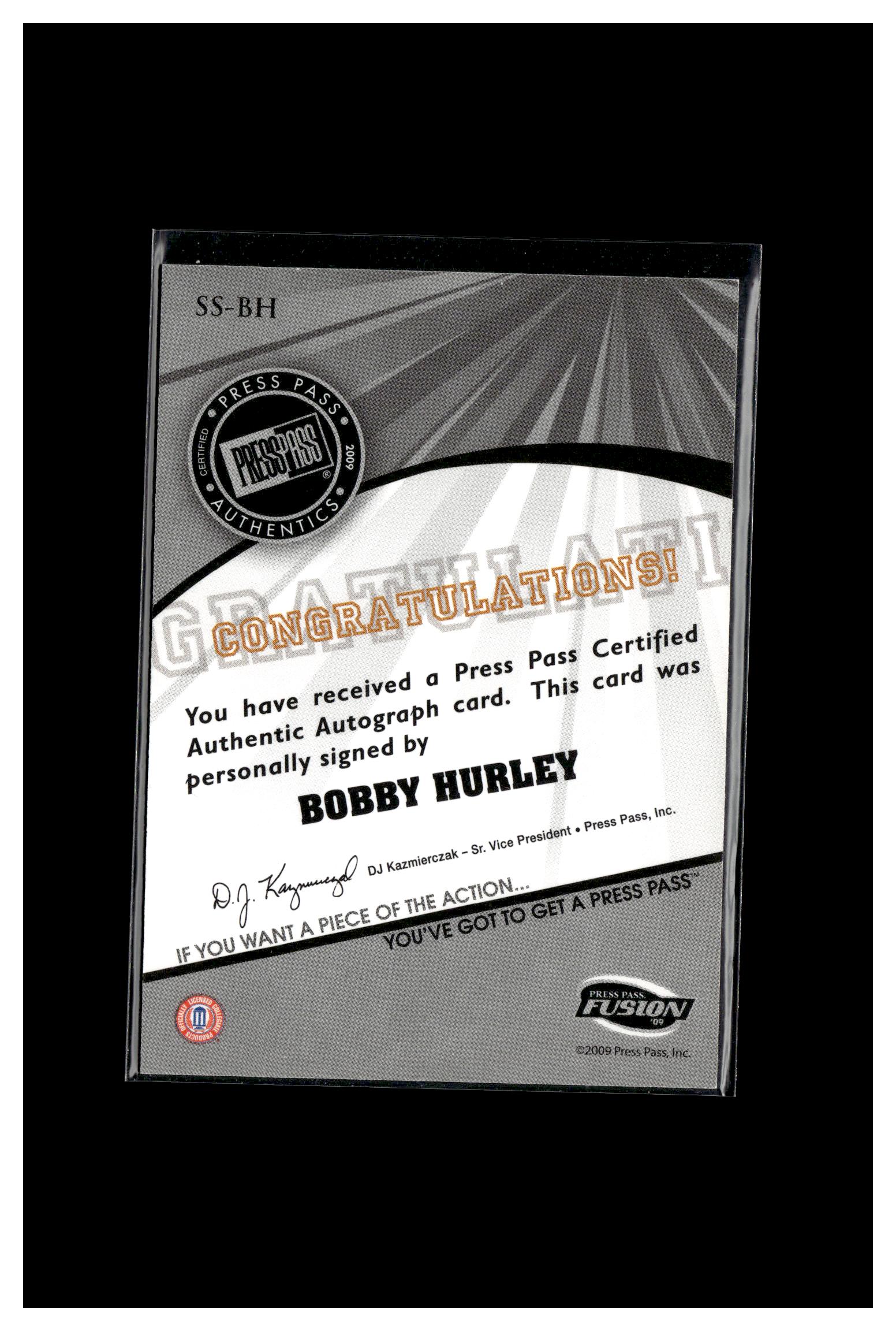 2009 Press Pass Fusion #SS-BH Bobby Hurley Autographs Green #/91