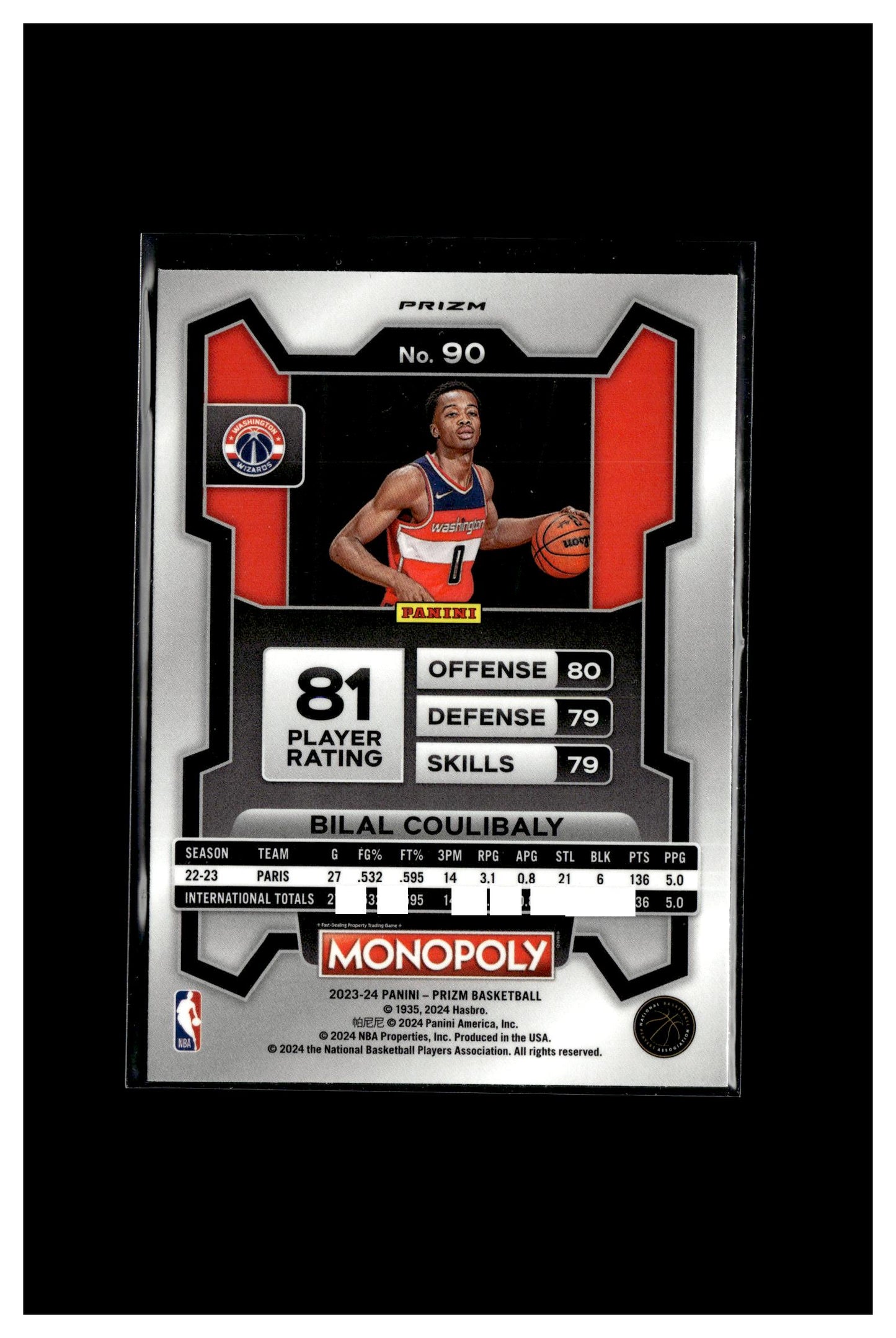 2023-24 Panini Prizm Monopoly #90 Bilal Coulibaly Go