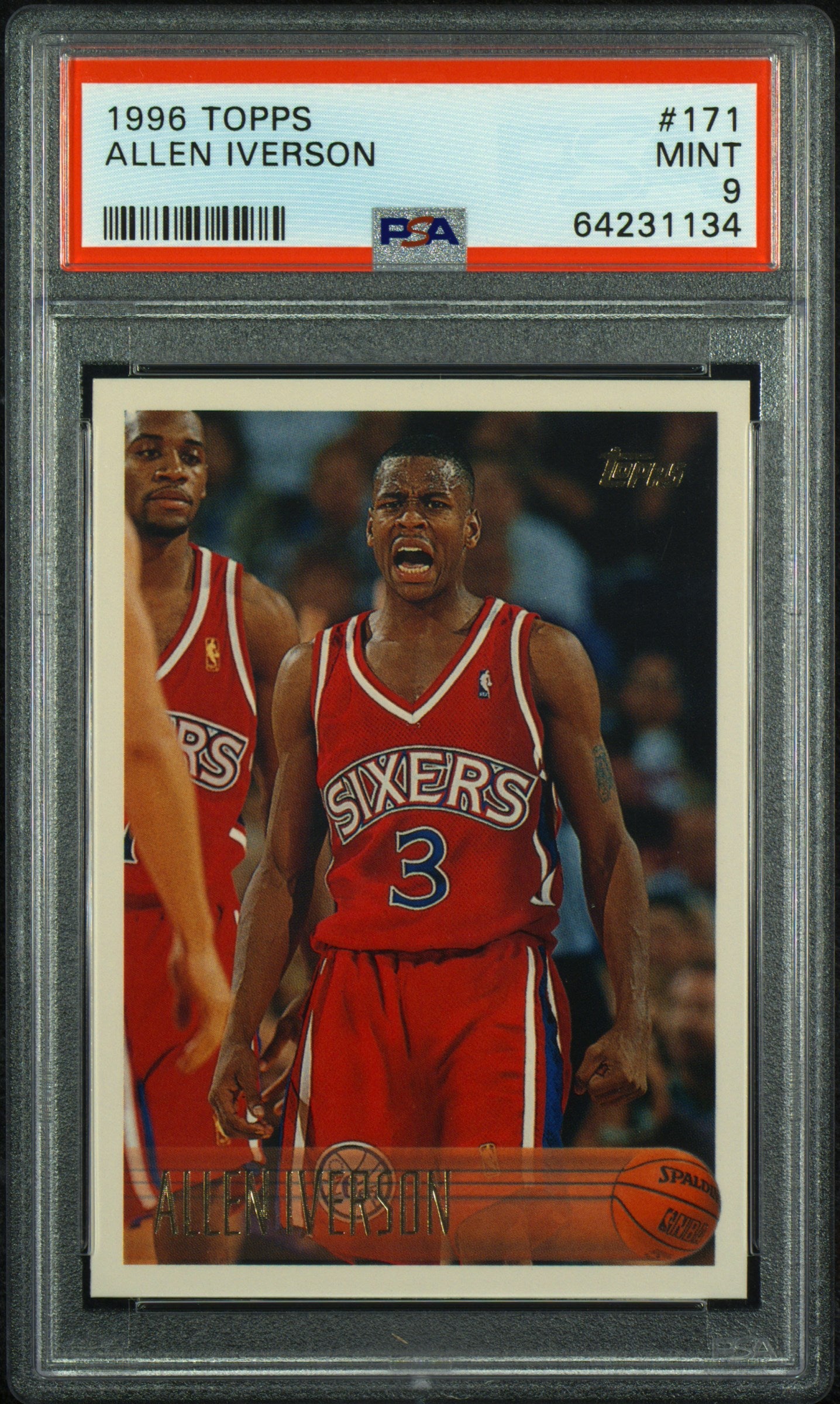 1996 Topps #171 Allen Iverson PSA 9