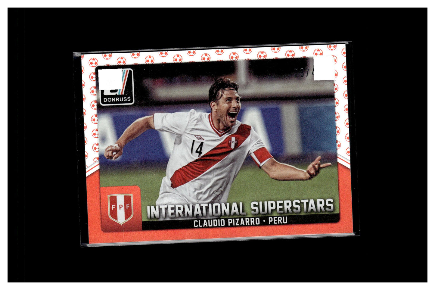 2015 Donruss #59 Claudio Pizarro International Superstars Red Soccer Ball #/49
