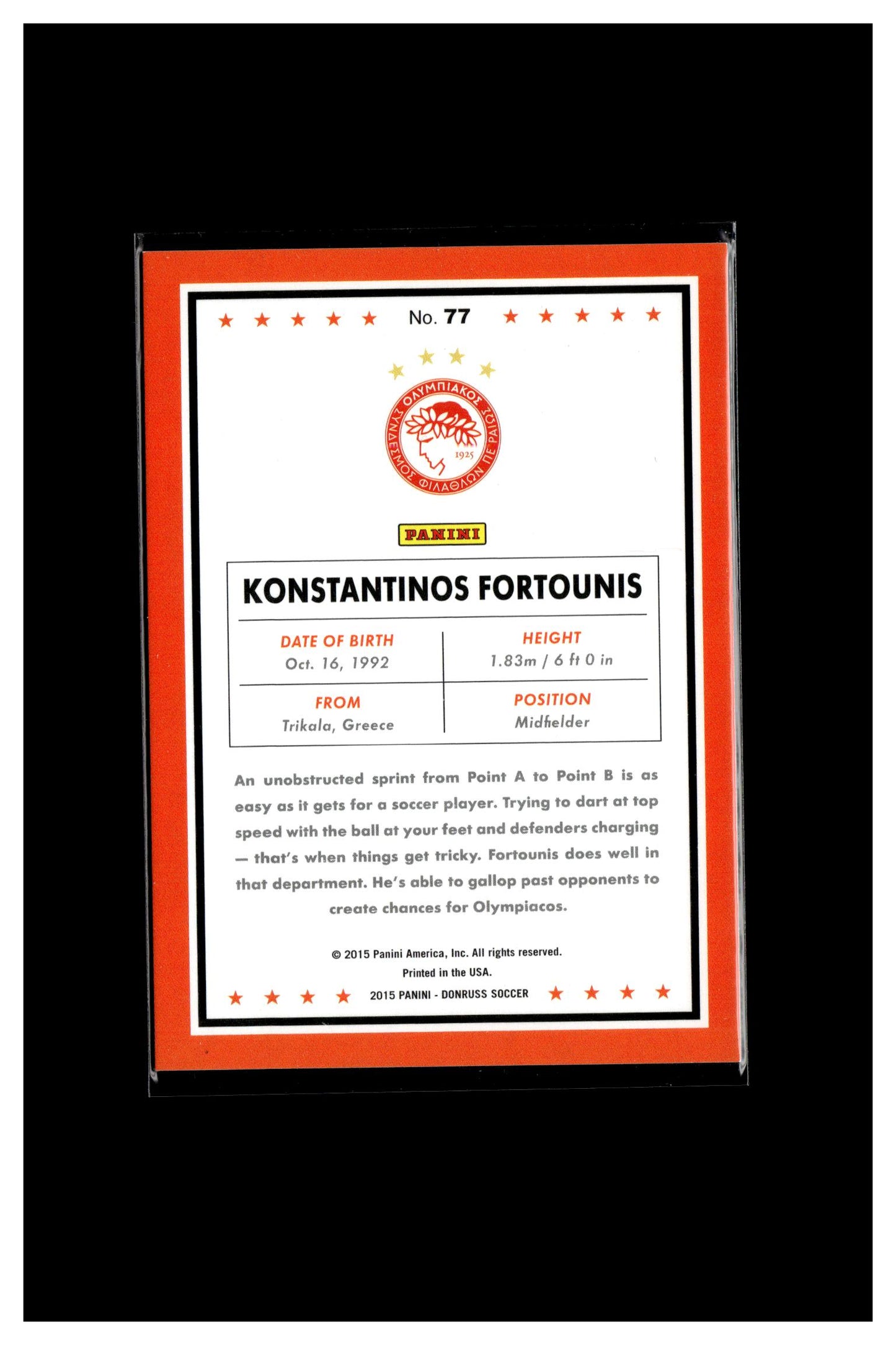 2015 Donruss #77 Konstantinos Fortounis Silver Press Proof #/199