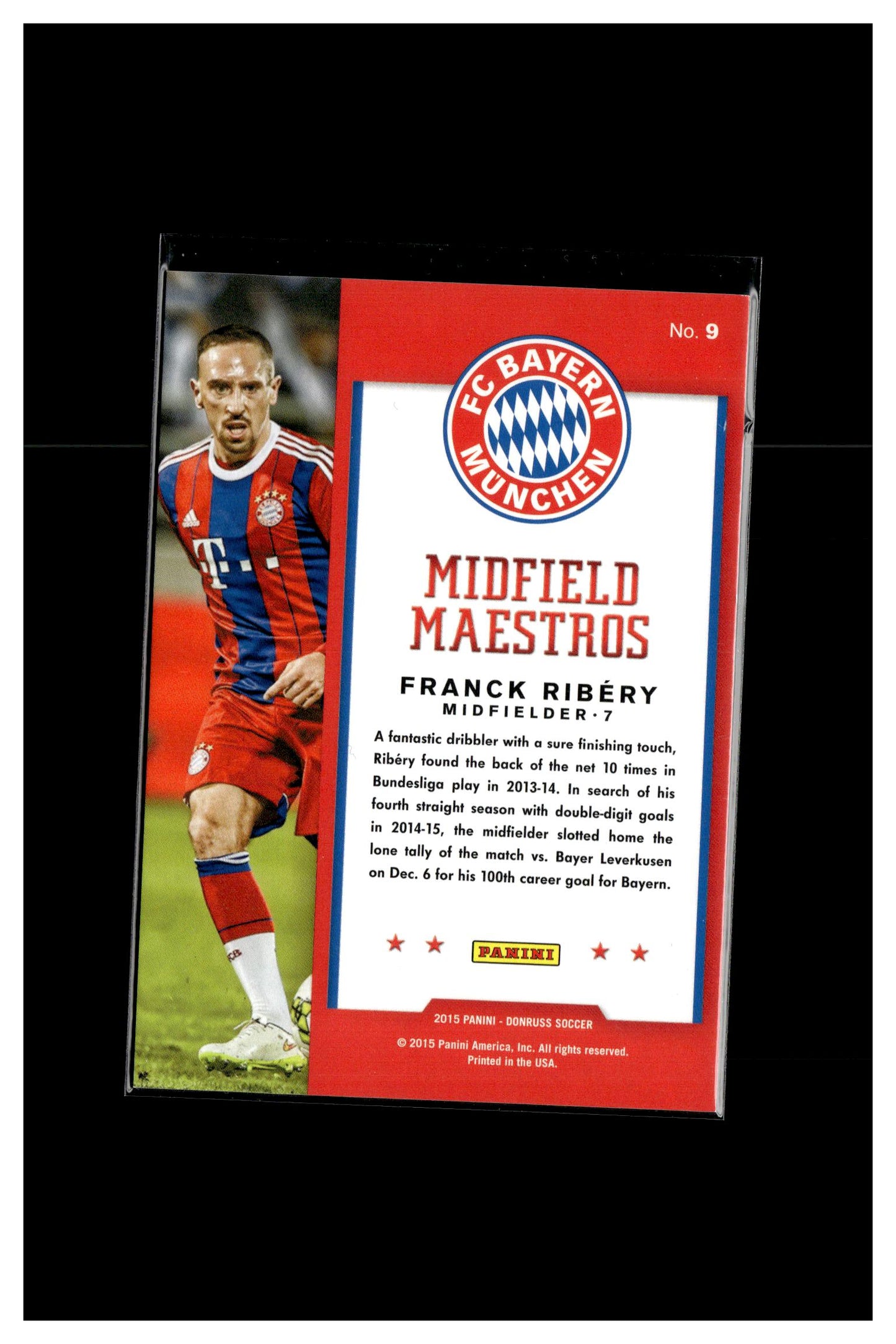 2015 Donruss #9 Franck Ribery Midfield Maestros Silver Press Proof #/199