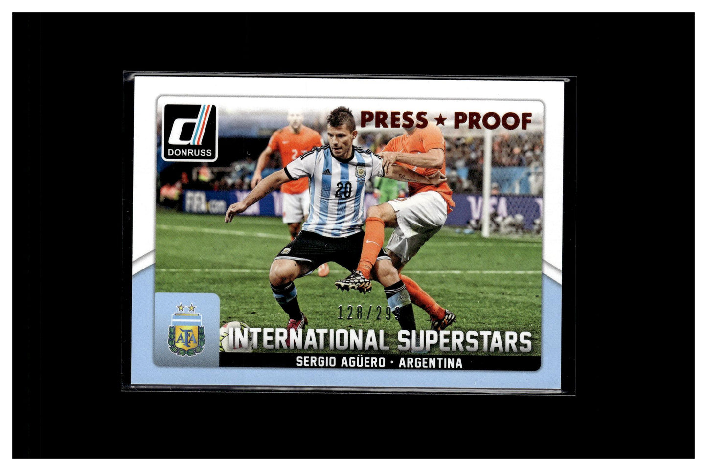 2015 Donruss #45 Sergio Aguero International Superstars Bronze Press Proof #/299
