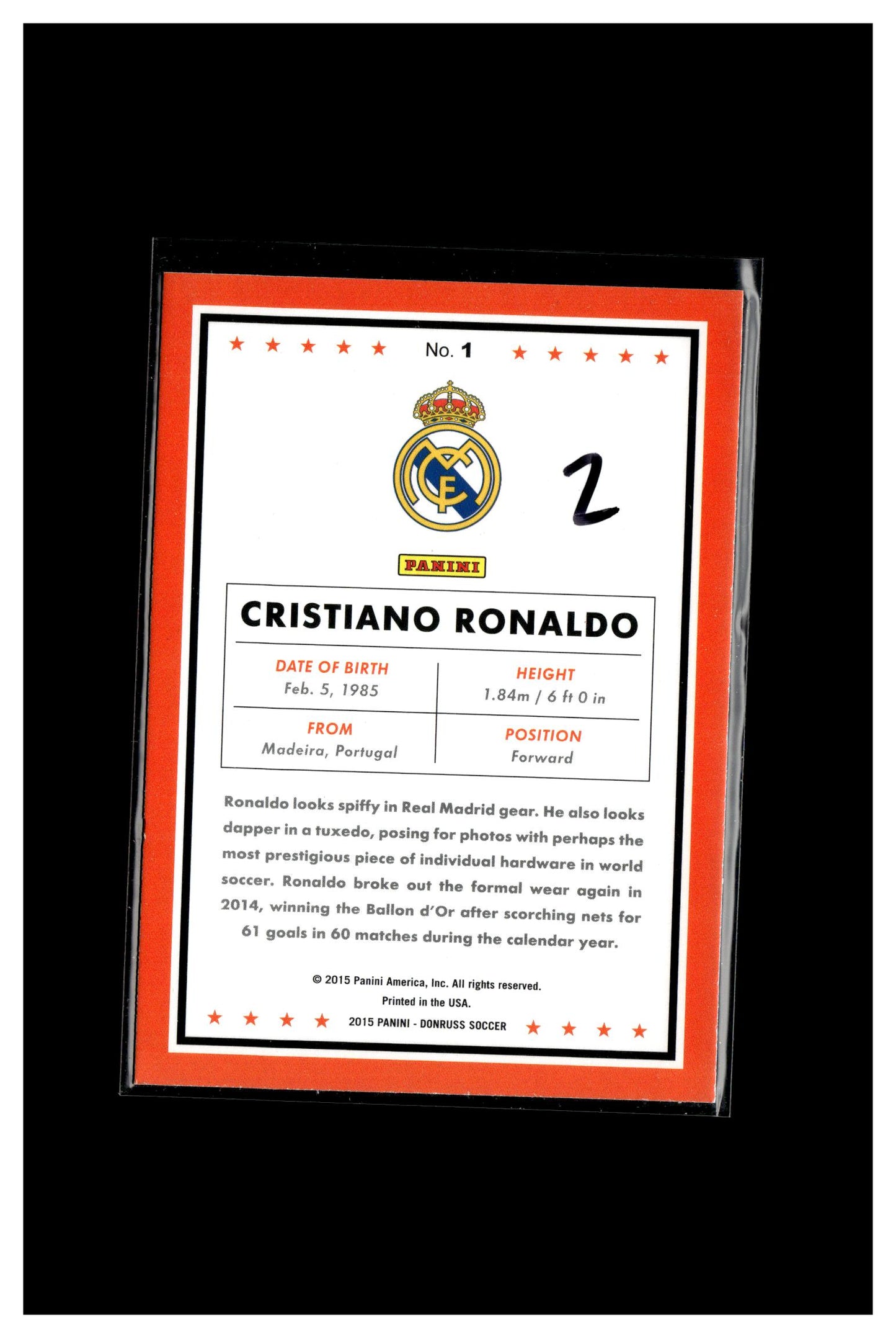 2015 Donruss #1 Cristiano Ronaldo 2
