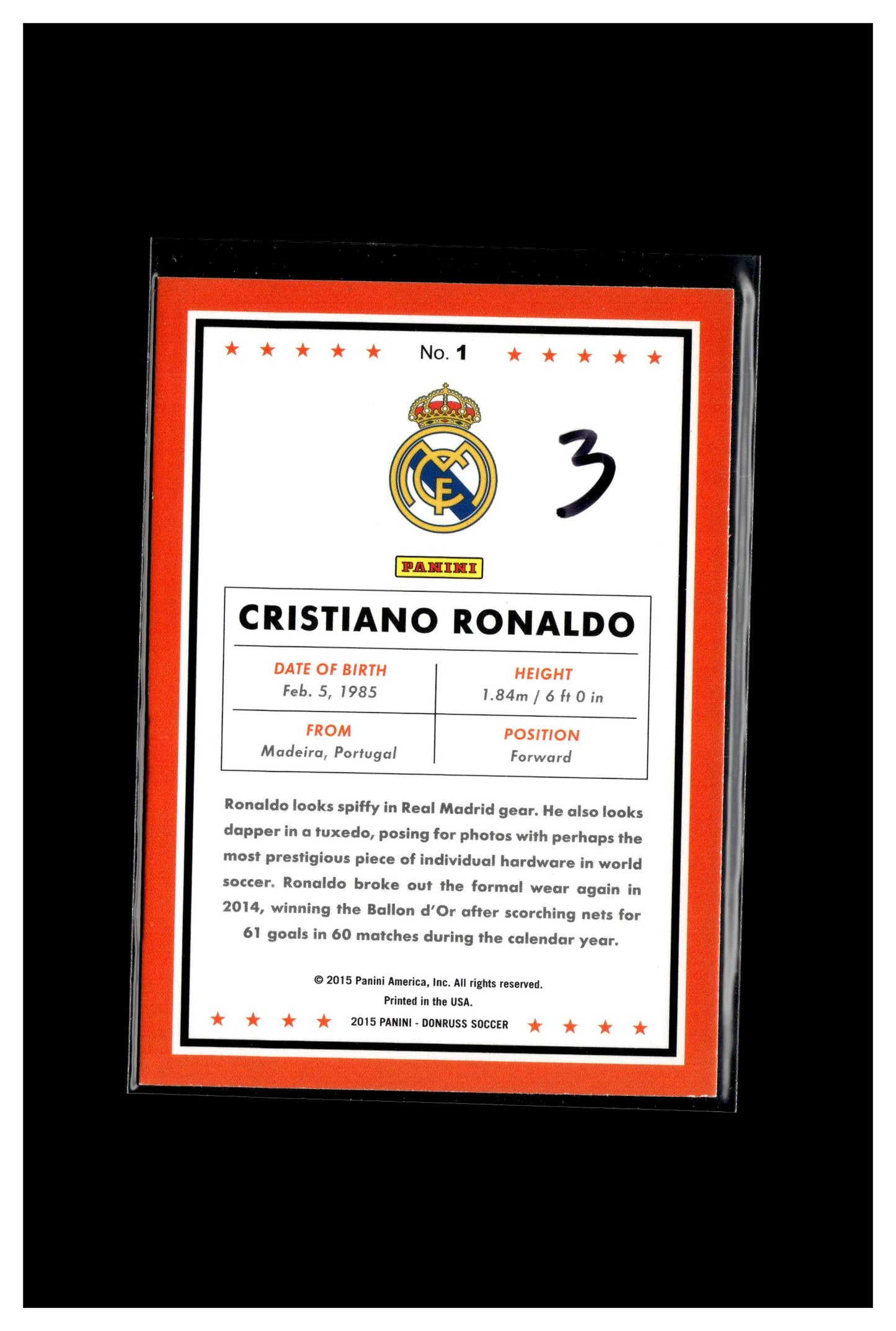2015 Donruss #1 Cristiano Ronaldo 3