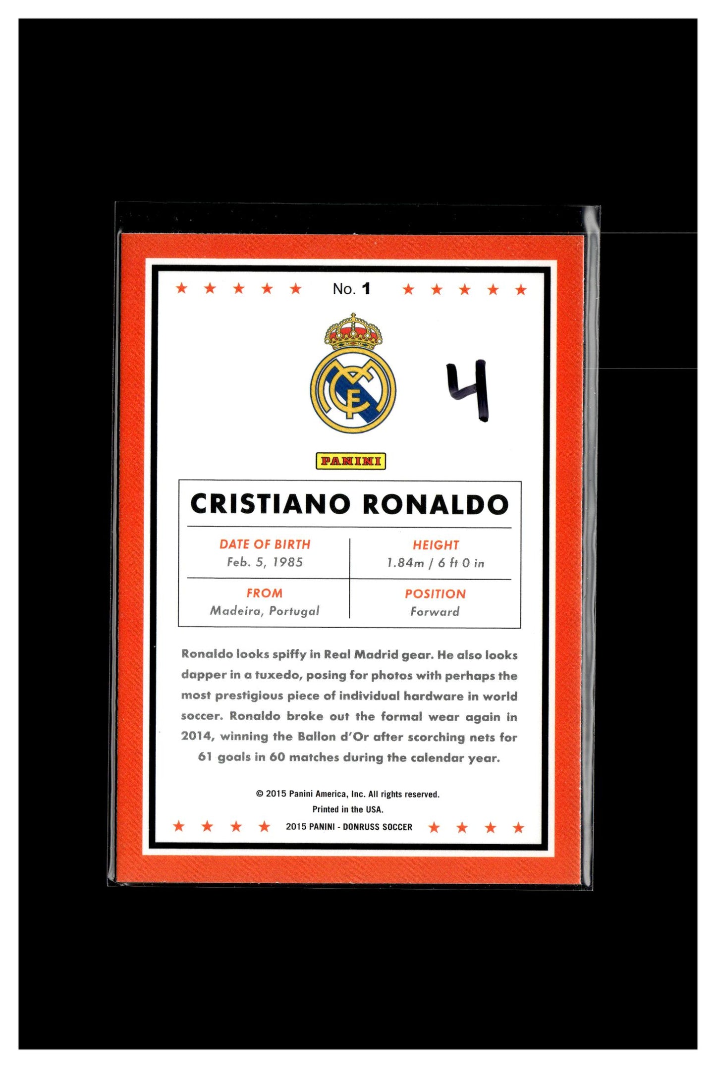 2015 Donruss #1 Cristiano Ronaldo 4