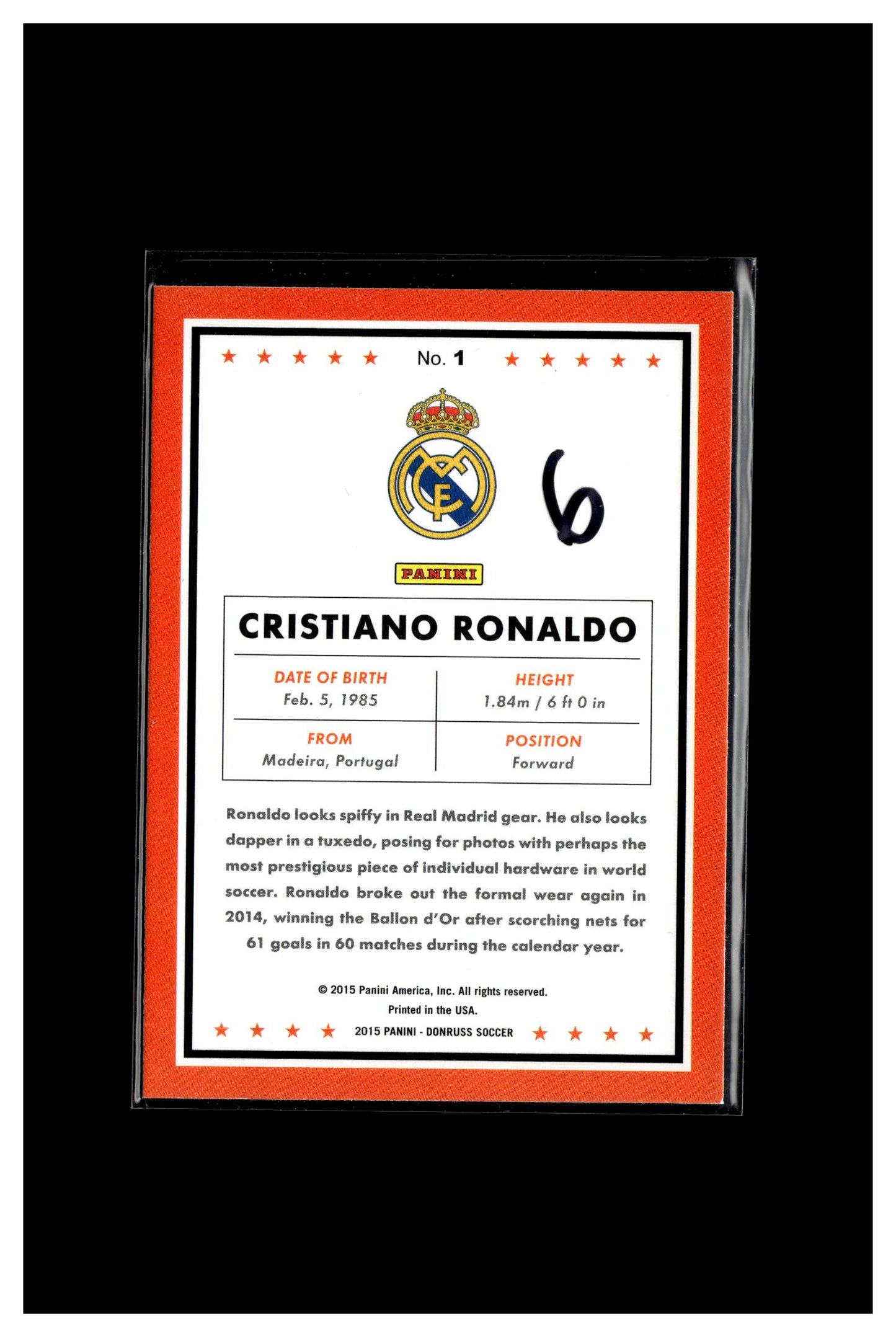 2015 Donruss #1 Cristiano Ronaldo 6