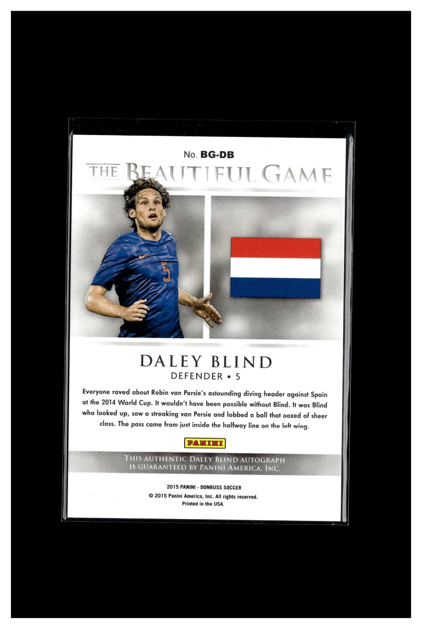 2015 Donruss #BG-DB Daley Blind The Beautiful Game Signatures