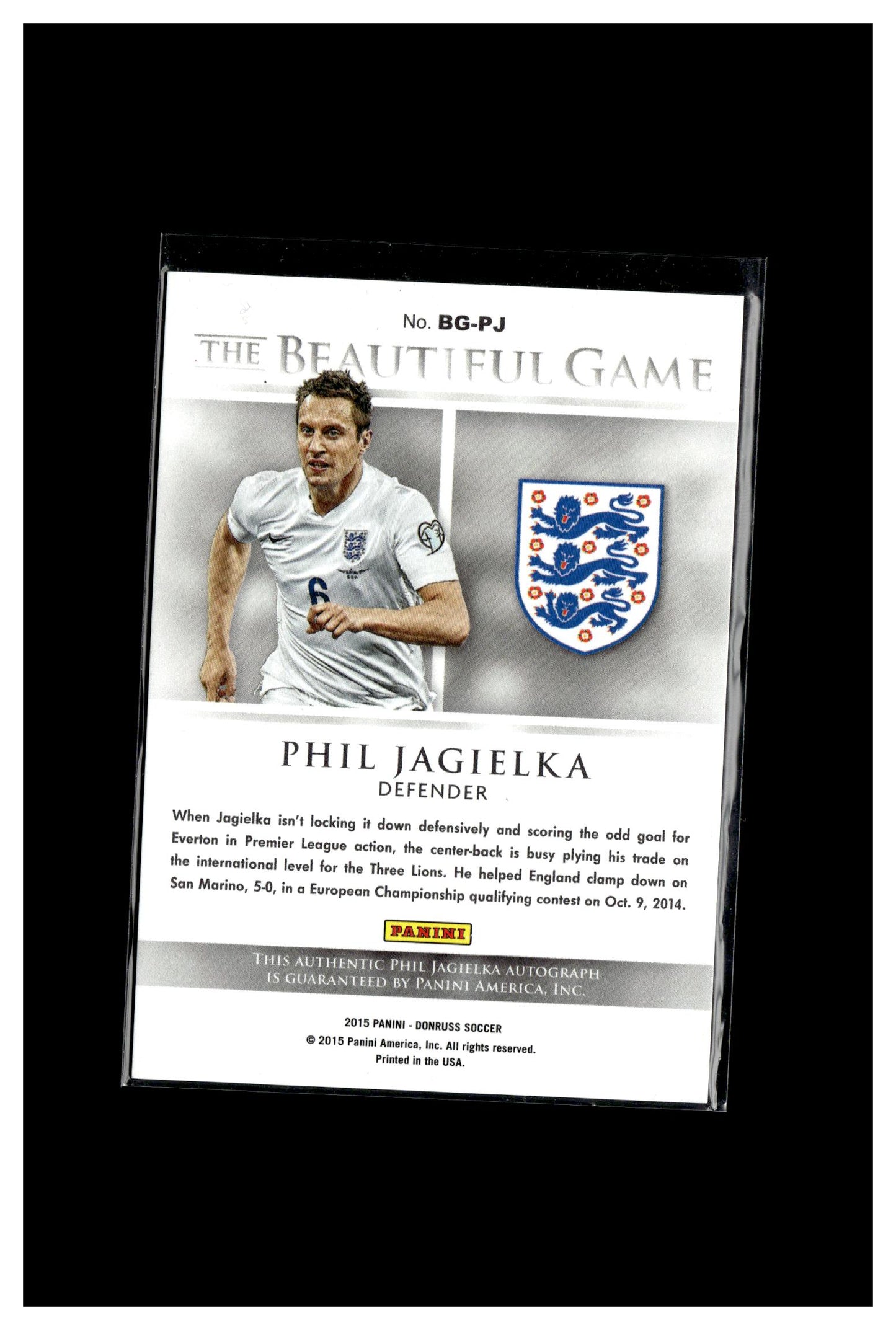2015 Donruss #BG-PJ Phil Jagielka The Beautiful Game Signatures