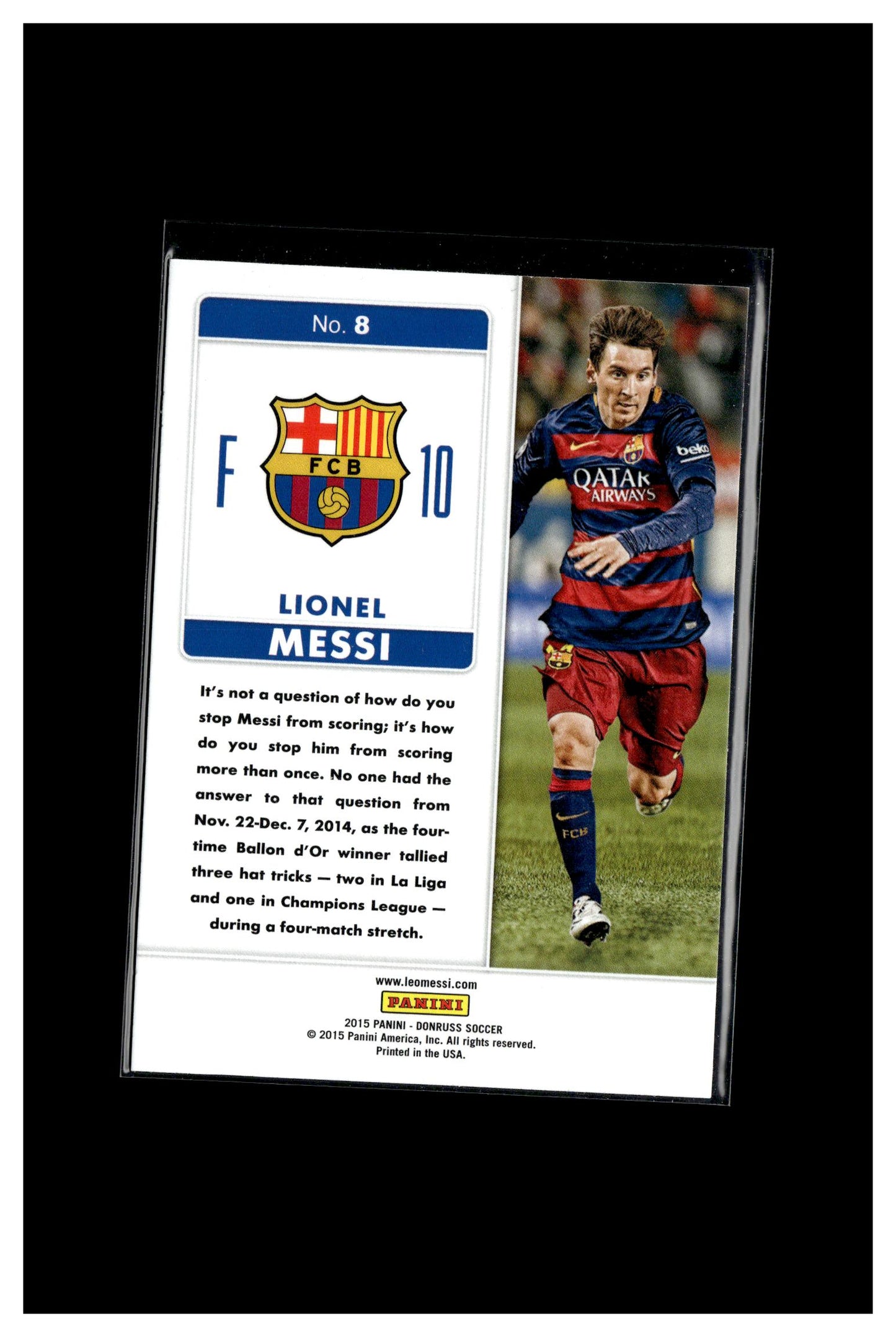 2015 Donruss #8 Lionel Messi Fantastic Finishers