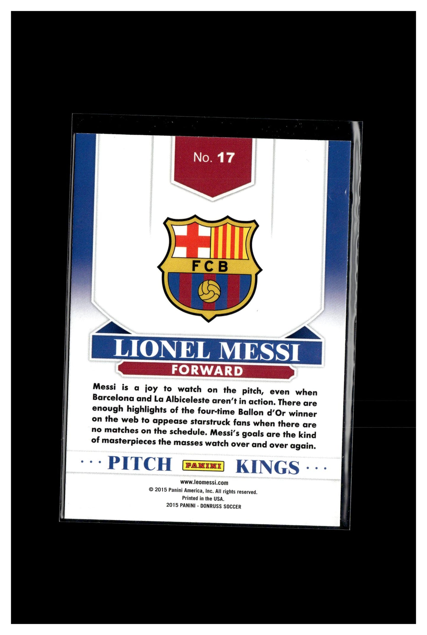 2015 Donruss #17 Lionel Messi Pitch Kings