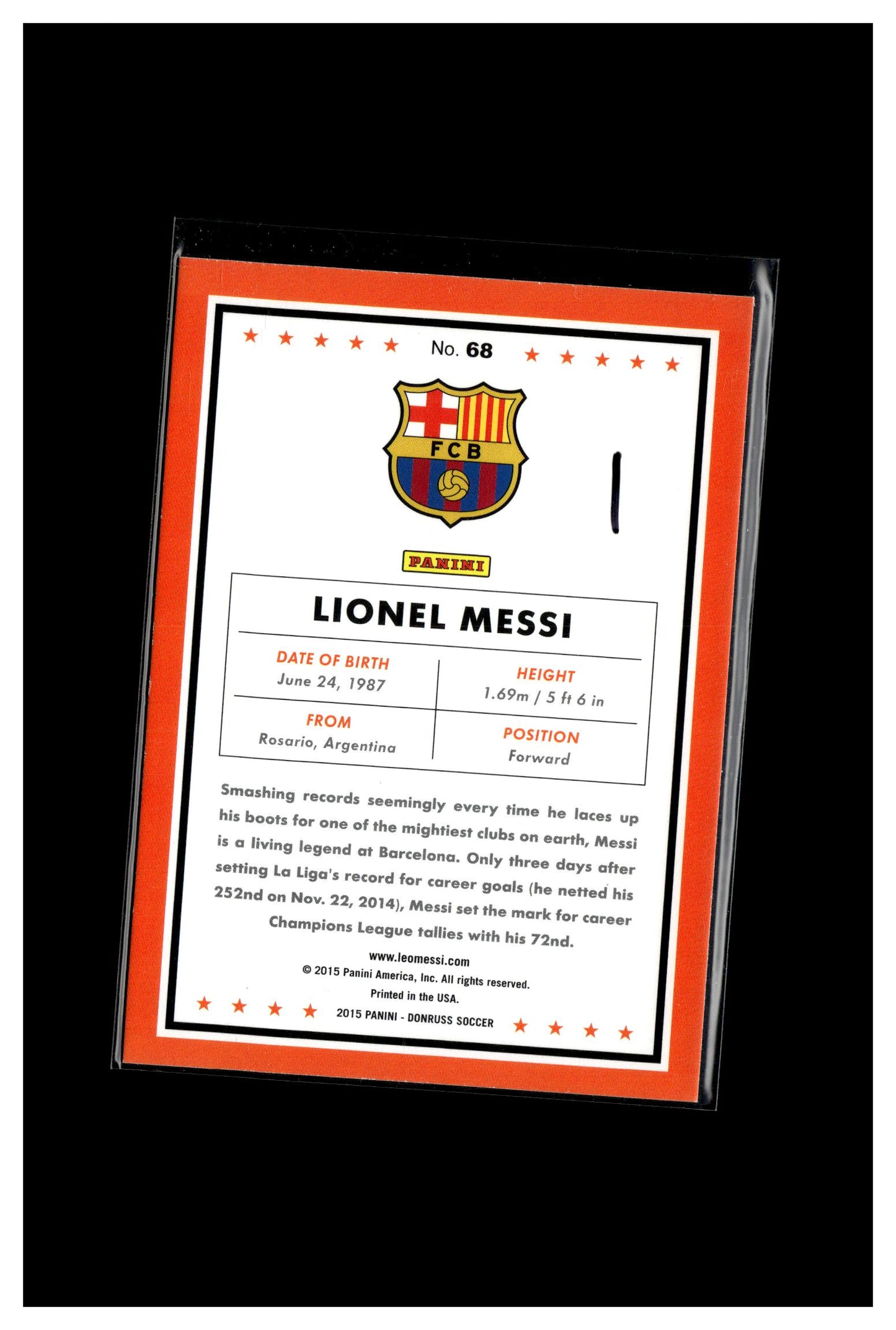 2015 Donruss #68 Lionel Messi 1