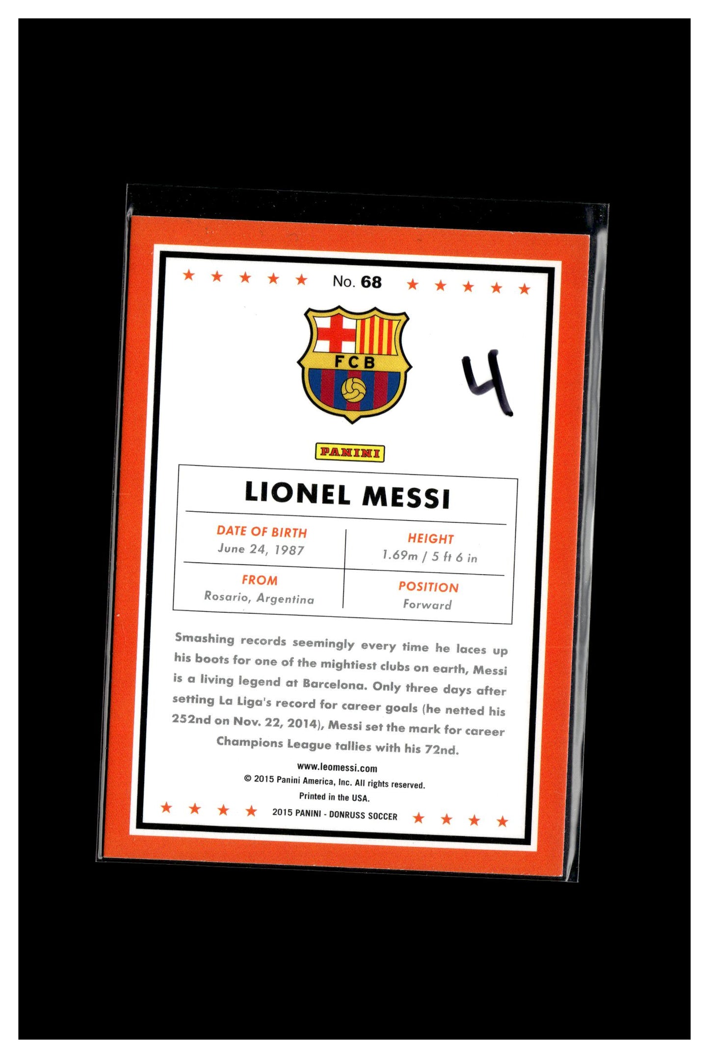 2015 Donruss #68 Lionel Messi 4