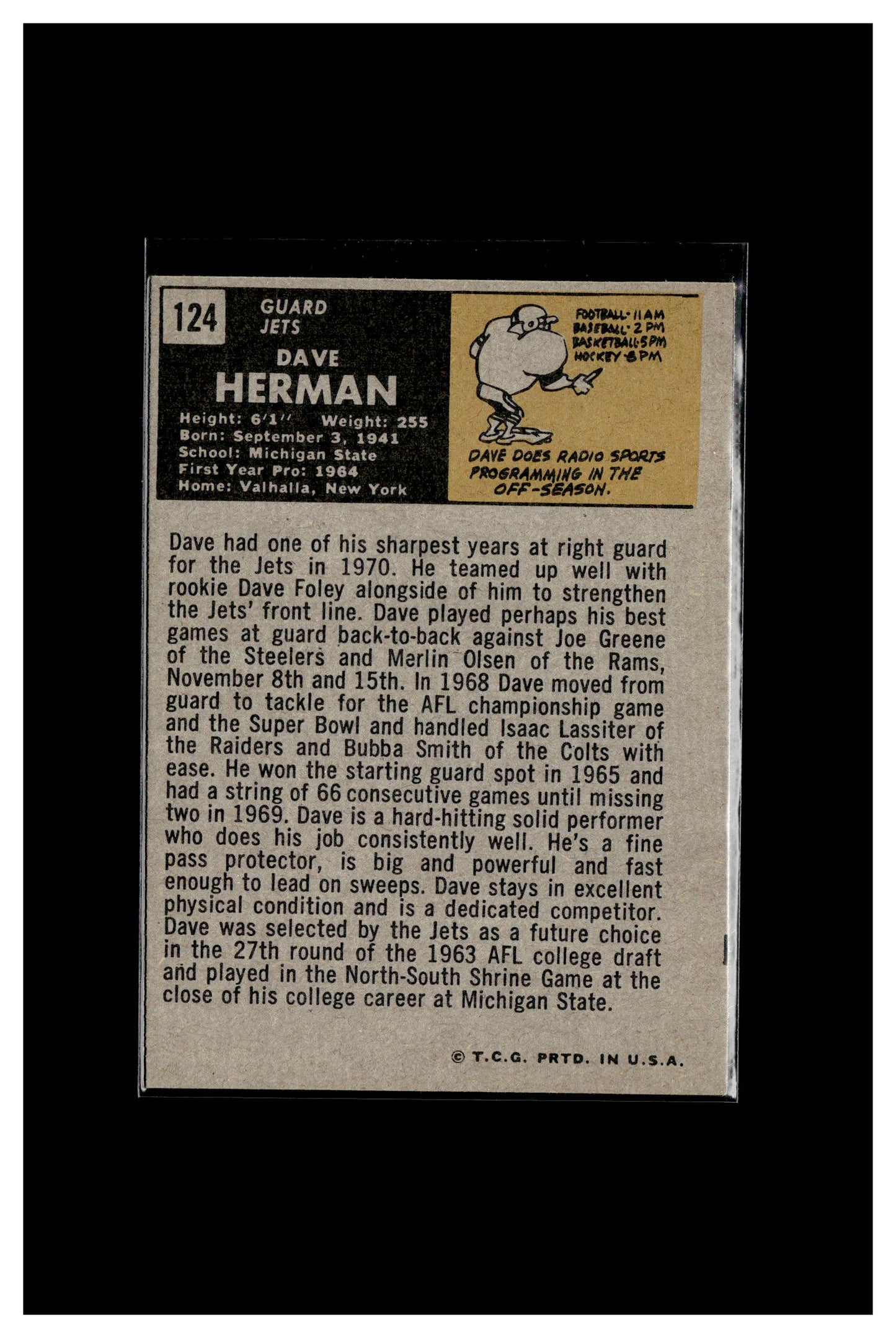 1971 Topps #124 Dave Herman