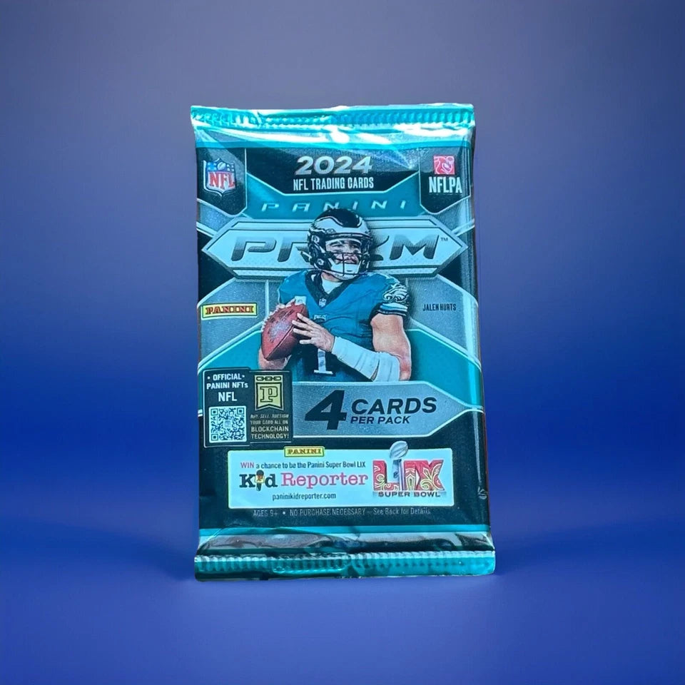 (1) 2024 Panini Prizm Football Pack- Checkerboard, Silver, Green Ice Possible