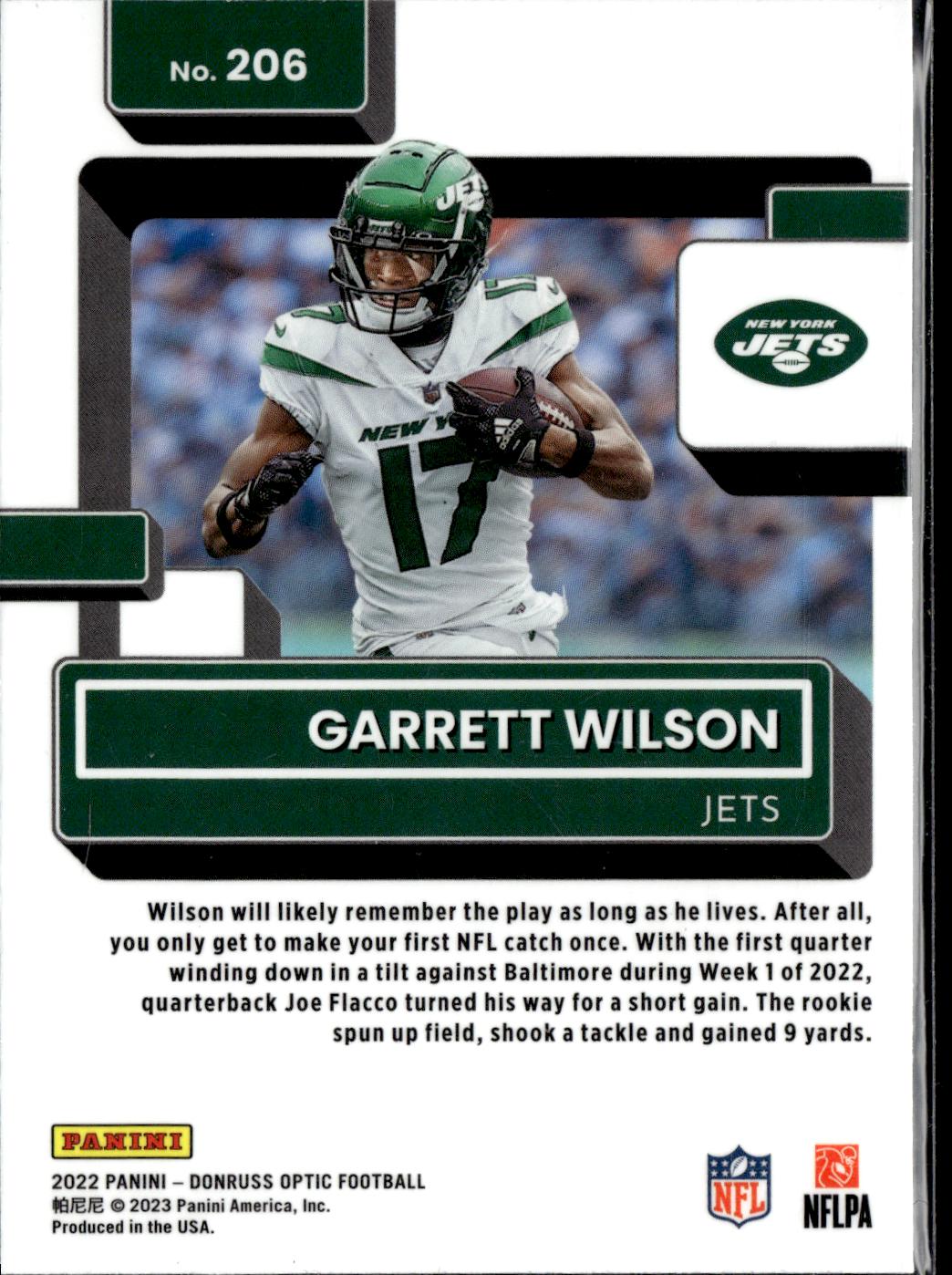 2022 Donruss Optic #206 Garrett Wilson