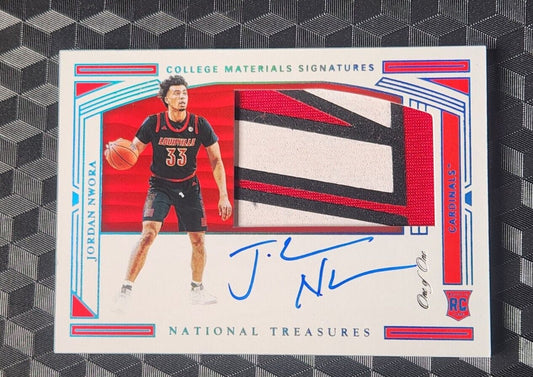 # 1/1 Jordan Nwora RPA ROOKIE RC PATCH AUTO 2020 National Treasures LOUISVILLE