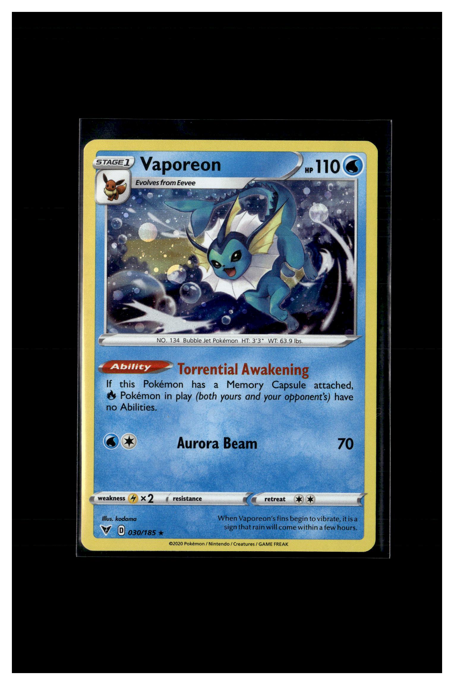 Miscellaneous Cards & Products #030/185 Vaporeon (Cosmos Holo)