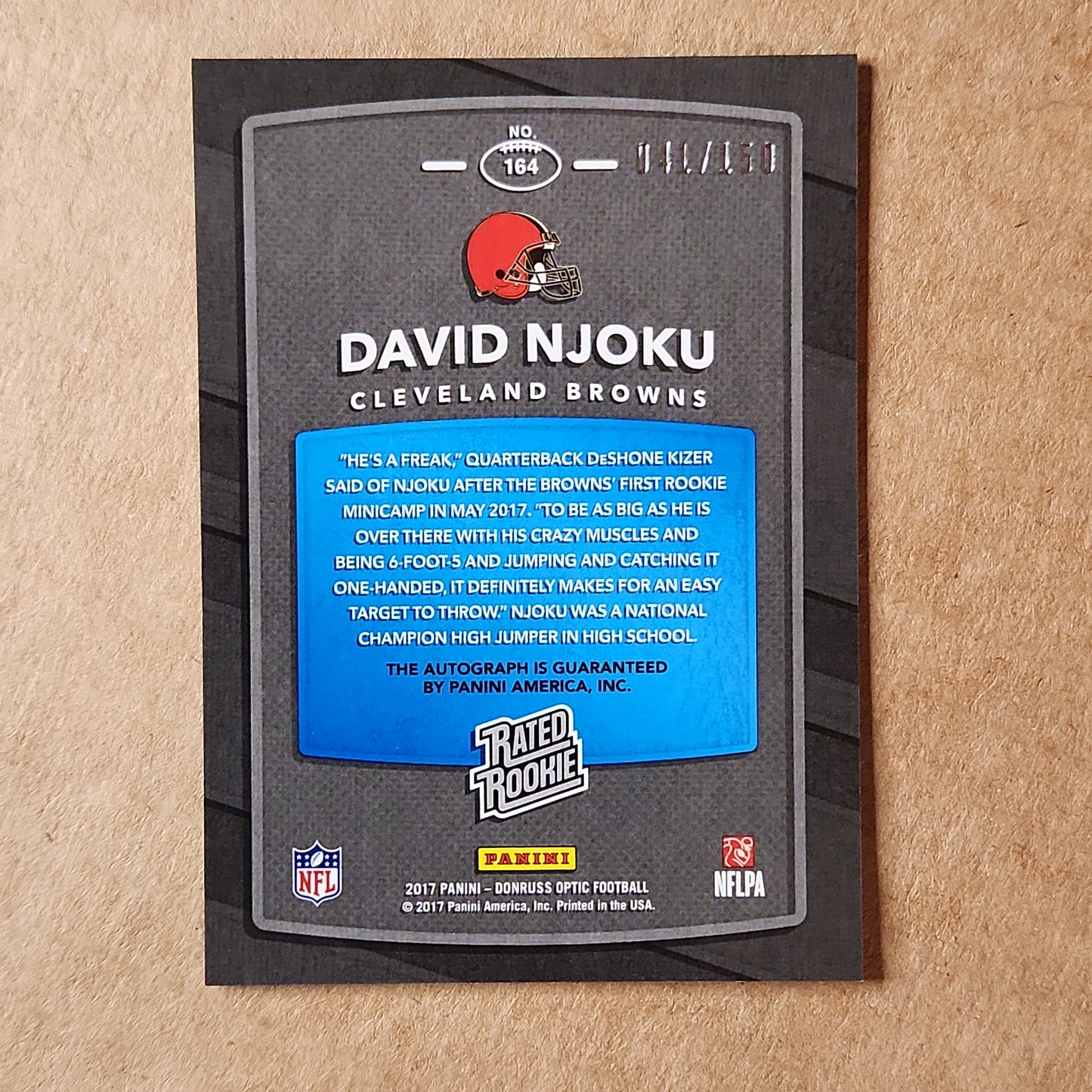 David Njoku Auto Rated Rookie 41/150