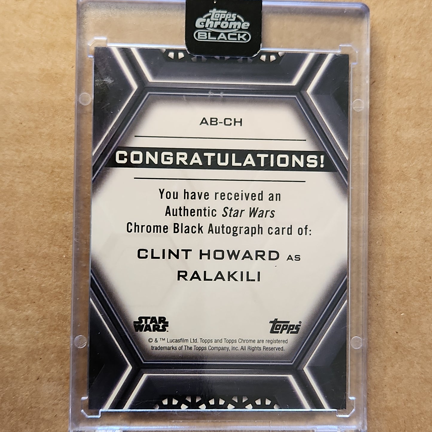 2022 Star Wars Topps Chrome Black Auto Clint Howard Ralakili BASE