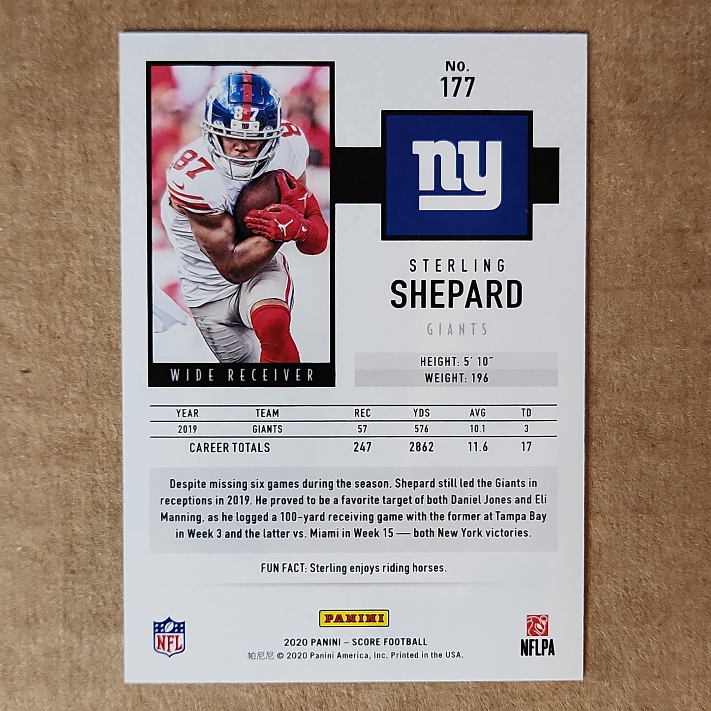 Sterling Shepard Score 28/50