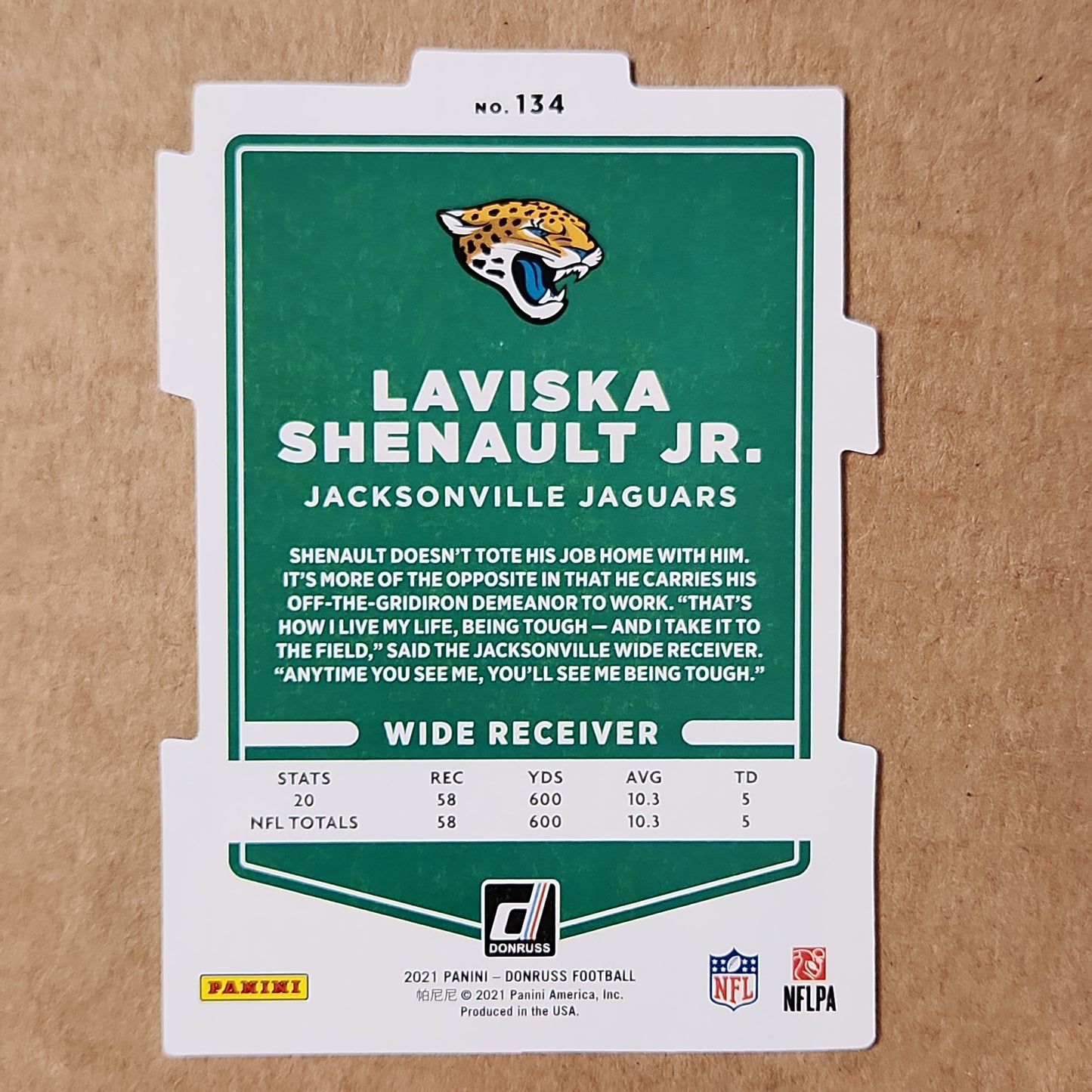 2021 Donruss Press Proof Gold Die-Cut #134 Laviska Shenault Jr. /25