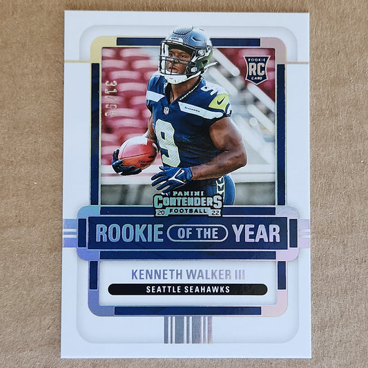 2022 Contenders Kenneth Walker III Silver ROY Rookie of the Year RC #31/99