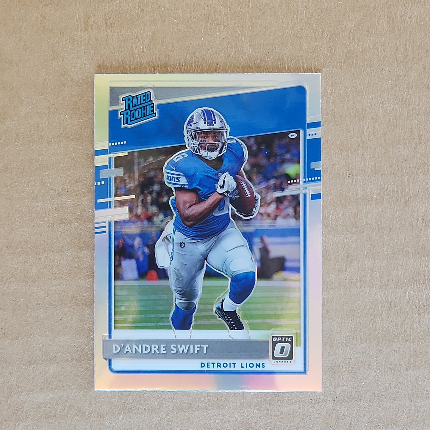 De’Andre Swift 2020 Donruss Optic #159 RATED ROOKIE RC SILVER HOLO