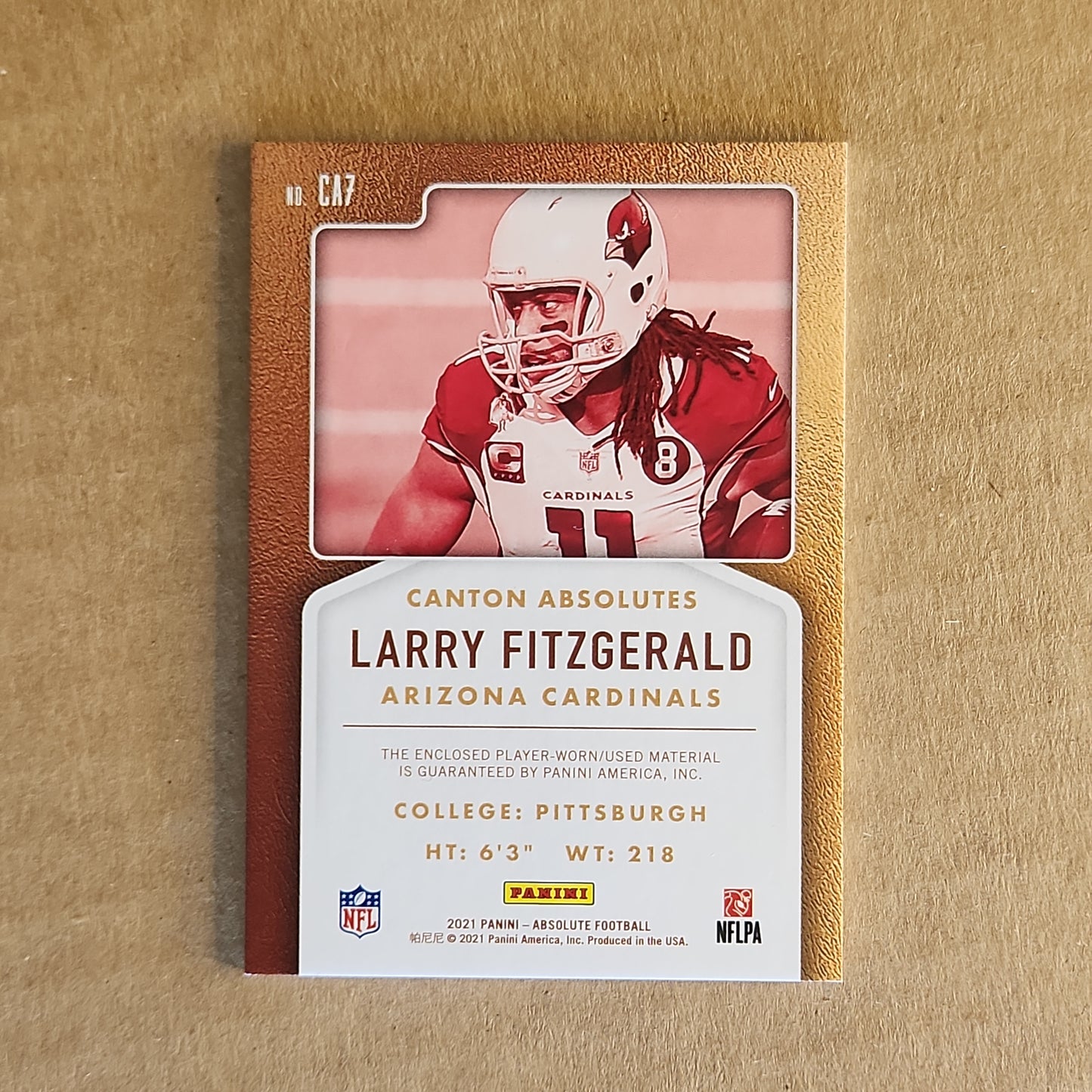 2021 PANINI ABSOLUTE CANTON ABSOLUTES JERSEY LARRY FITZGERALD 48/75