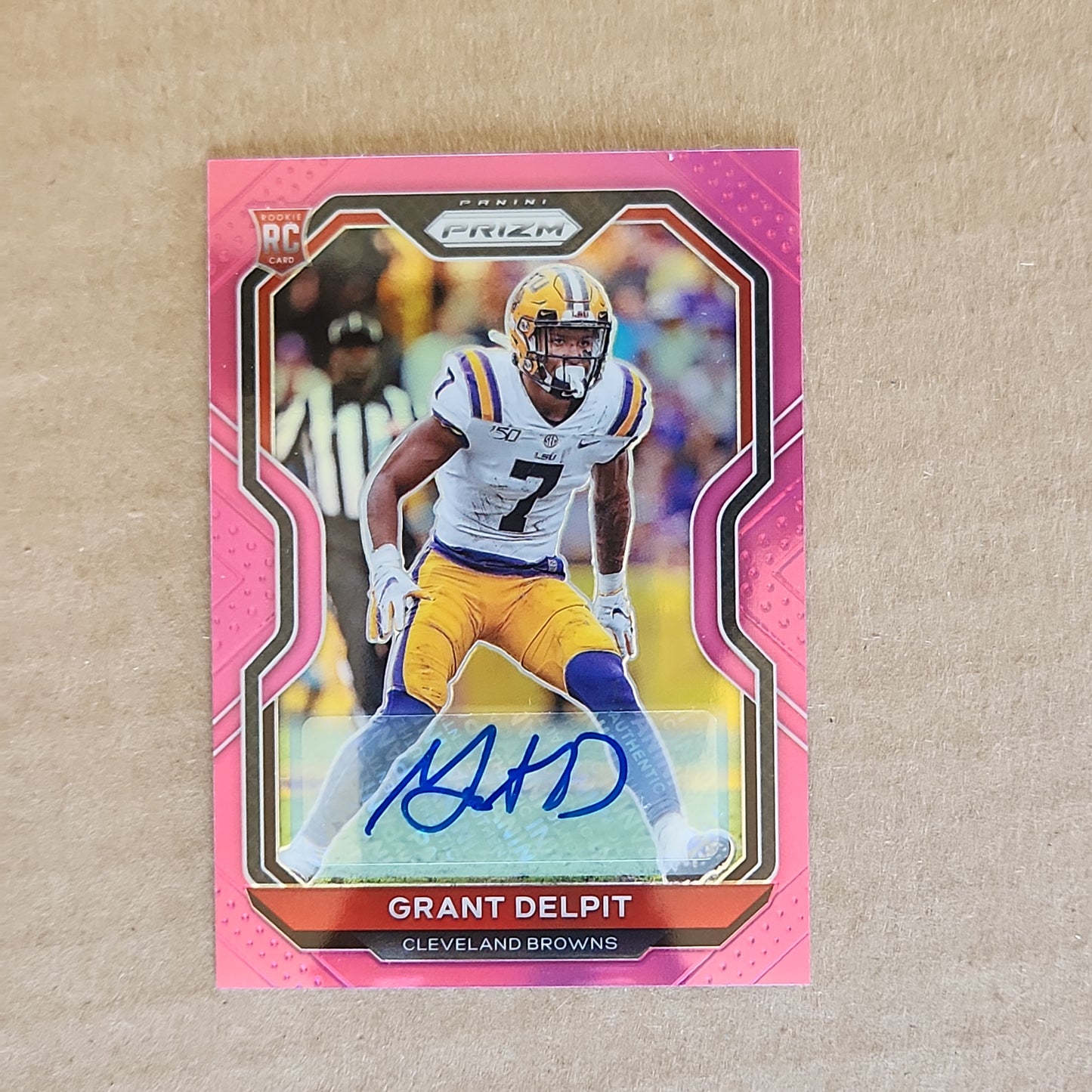 Grant Delpit Prizm Pink Auto (100 Points)