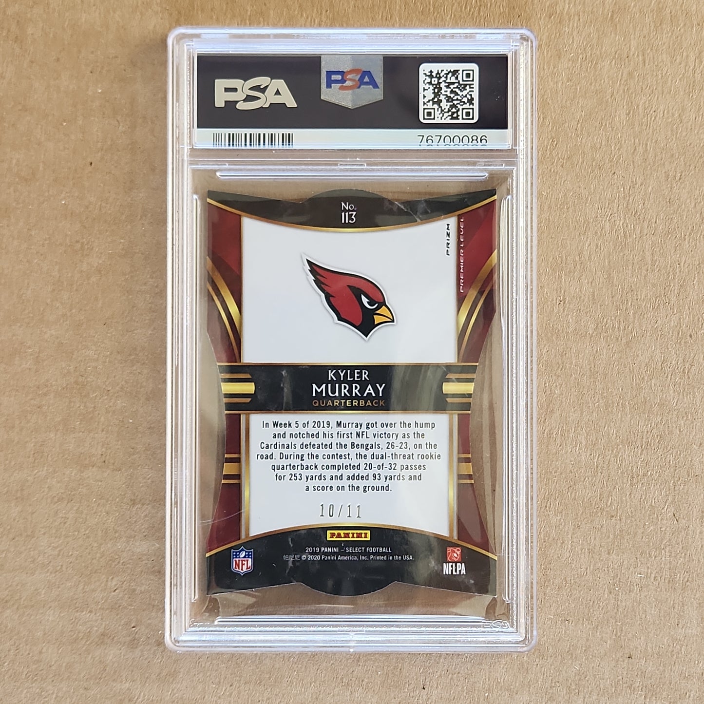 Kyler Murray Select Orange Pulsar FOTL RC /11