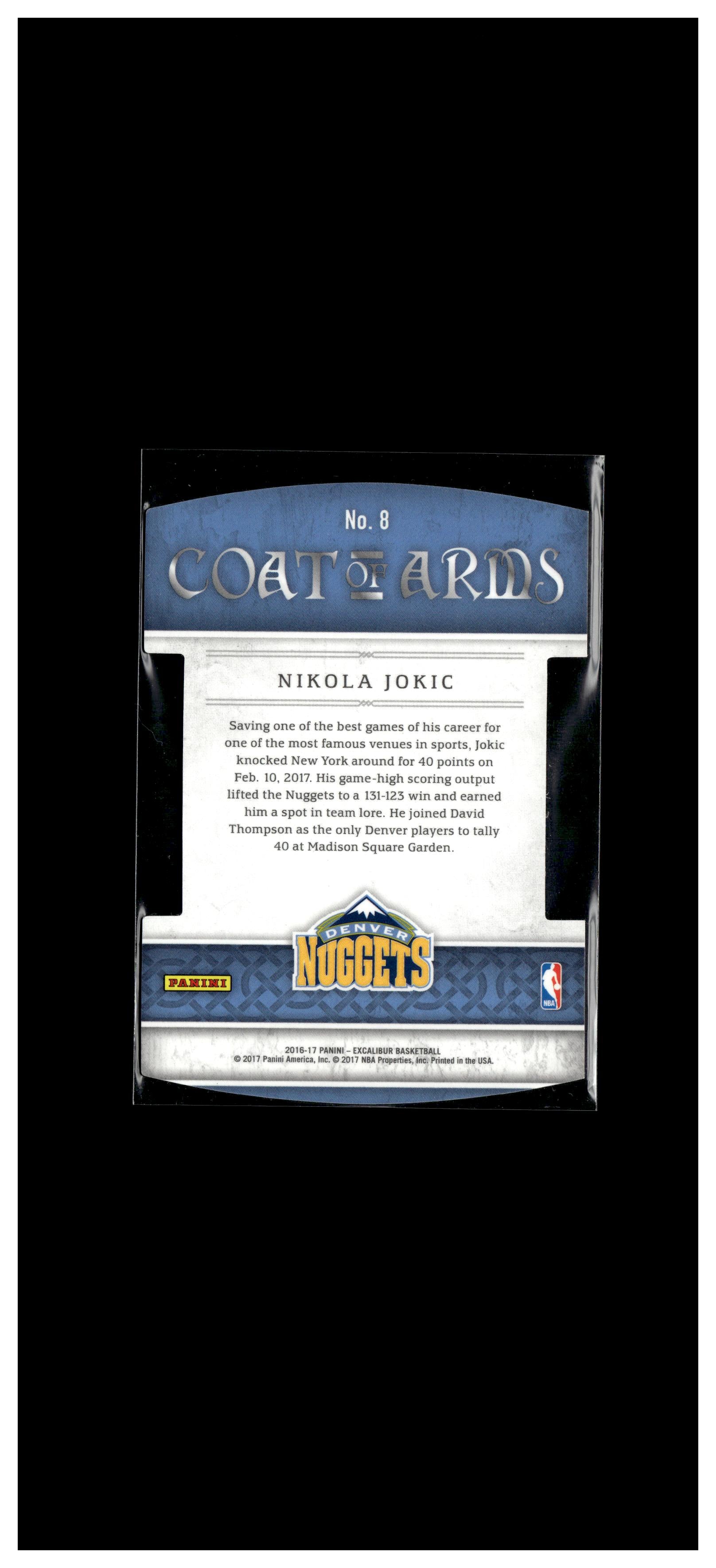 2016-17 Panini Excalibur #8 Nikola Jokic Coat of Arms