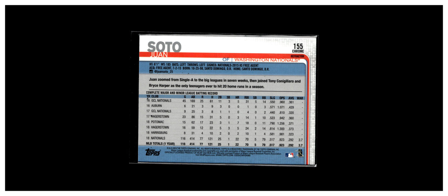 2019 Topps #213 Juan Soto REFRACTOR