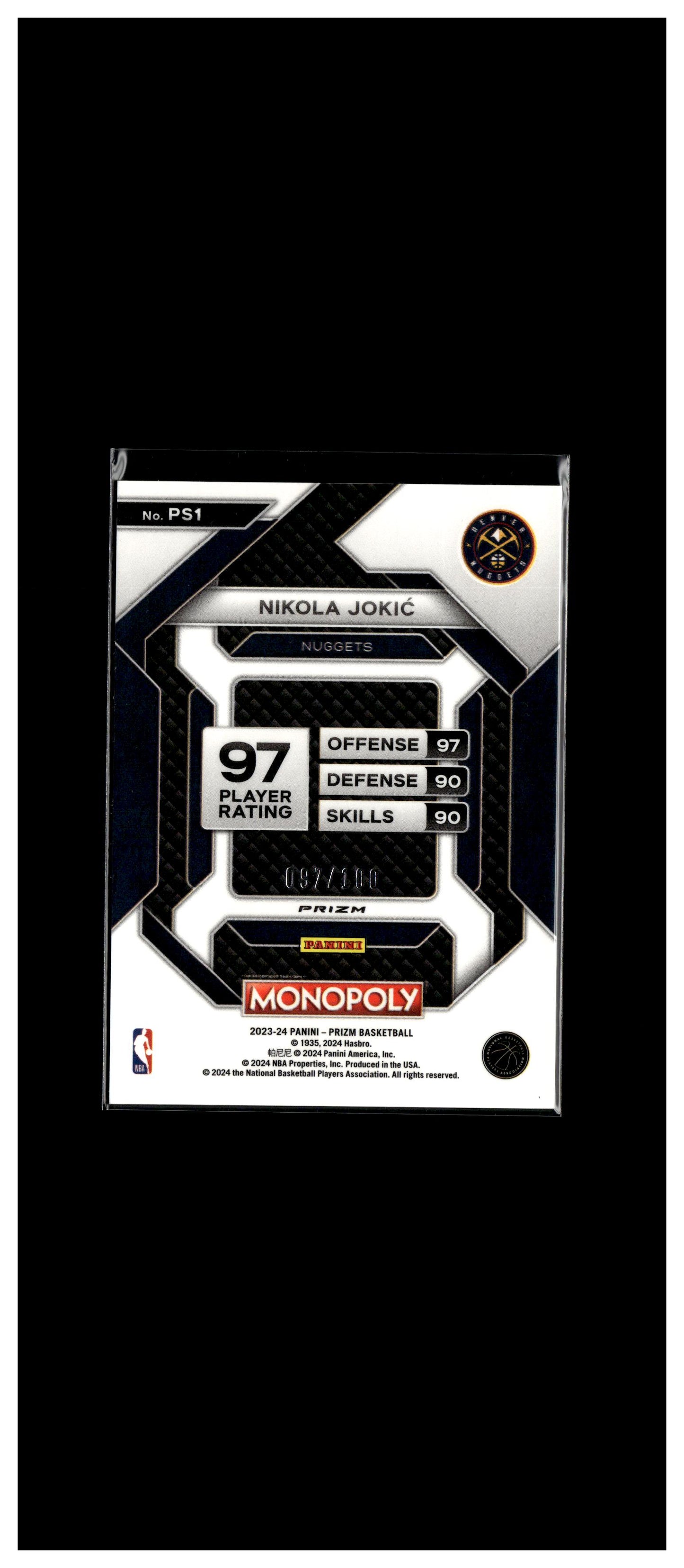 2023 Prizm Monopoly #PS1 Nikola Jokic All-Star Red Millionaire #/100