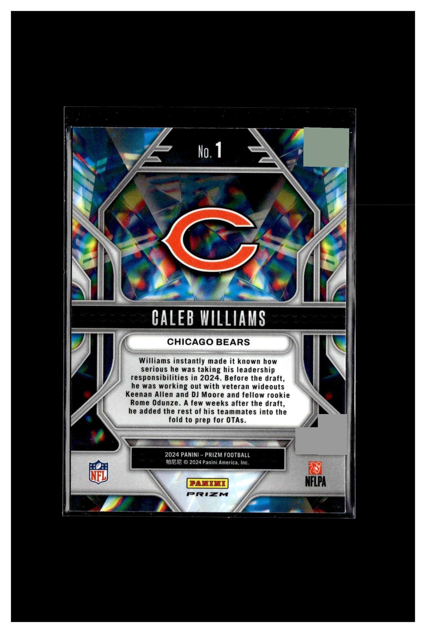 2024 Panini Prizm #1 Caleb Williams Prizmatic Silver Prizm Rookie RC