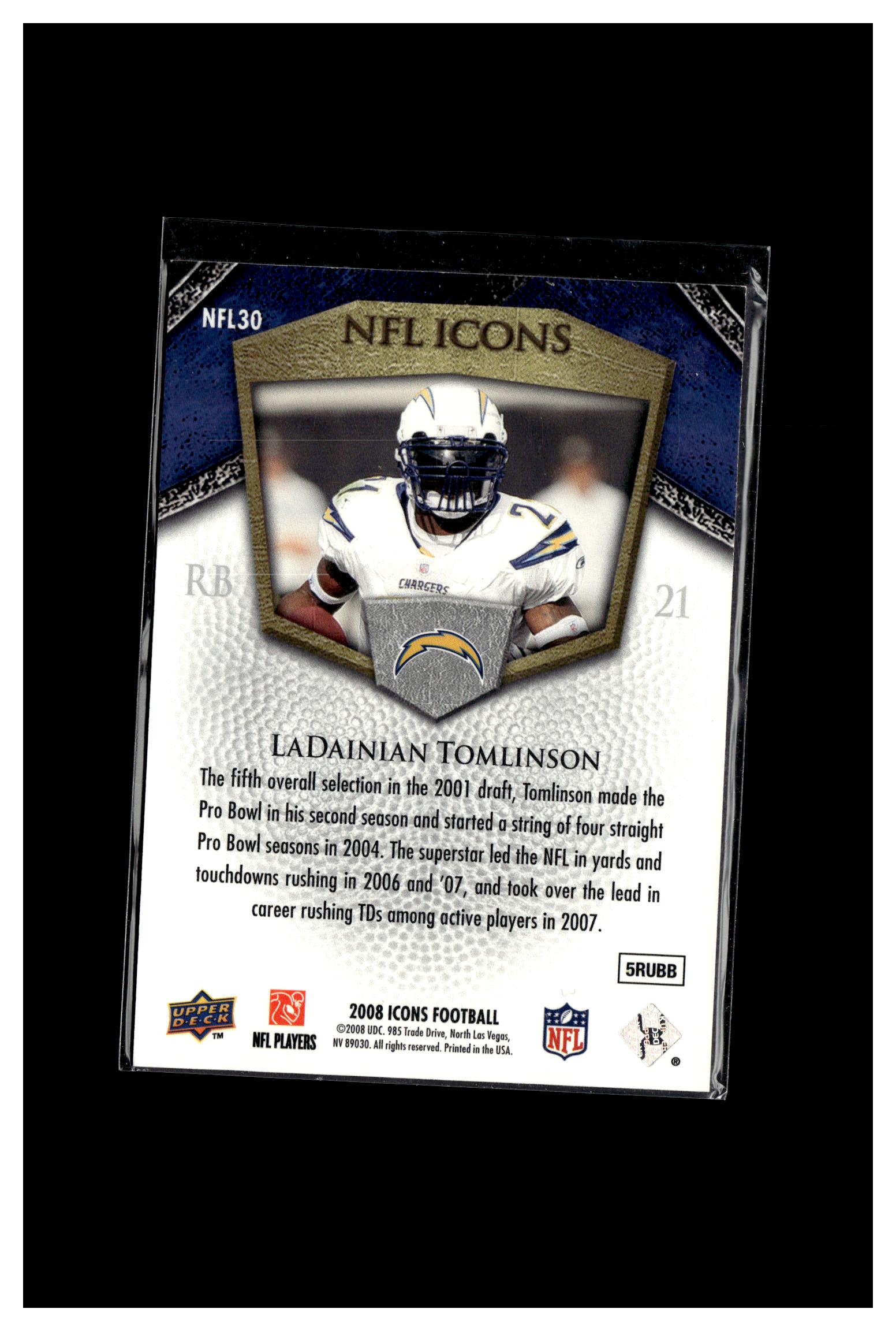 2008 Upper Deck Icons #NFL30 LaDainian Tomlinson NFL Icons Silver #/799