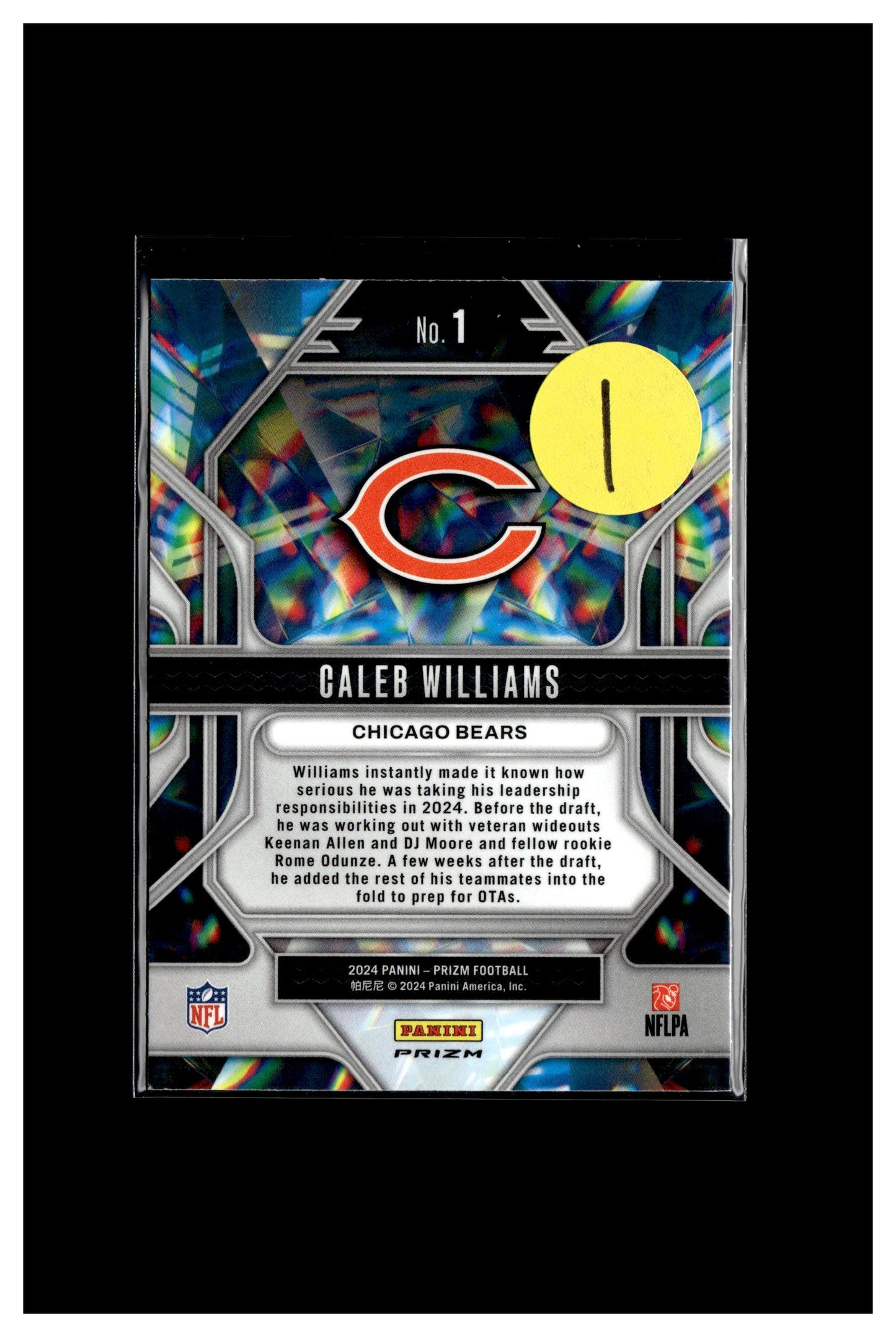 2024 Prizm #1 Caleb Williams Prizmatic Silver Rookie RC 1