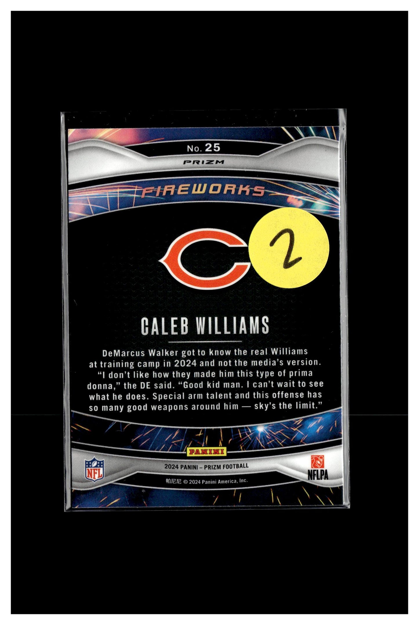 2024 Panini Prizm #25 Caleb Williams Fireworks Silver Prizm