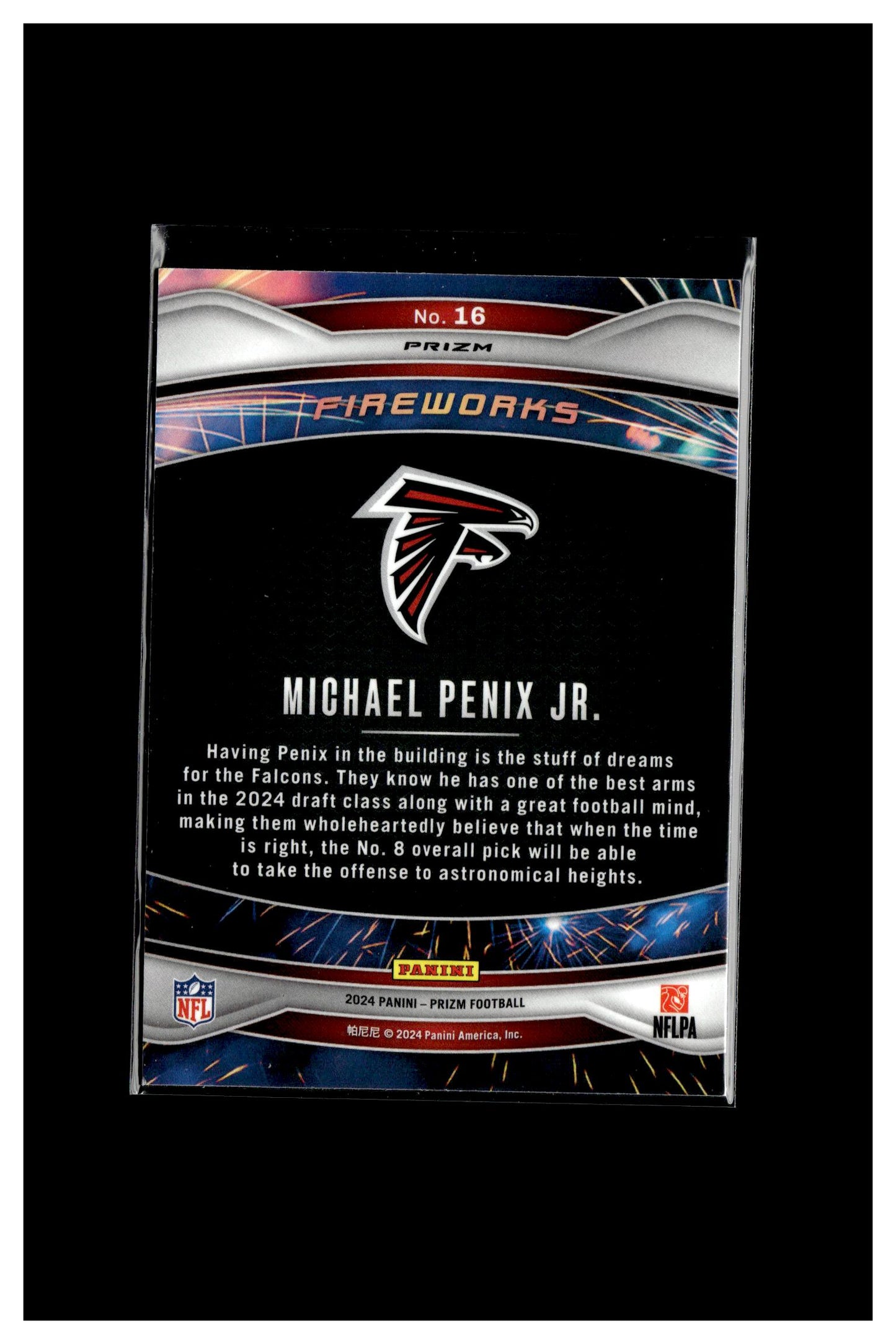 2024 Panini Prizm #16 Michael Penix Jr. Fireworks Green Ice Prizm