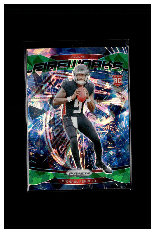 2024 Panini Prizm #16 Michael Penix Jr. Fireworks Green Ice Prizm