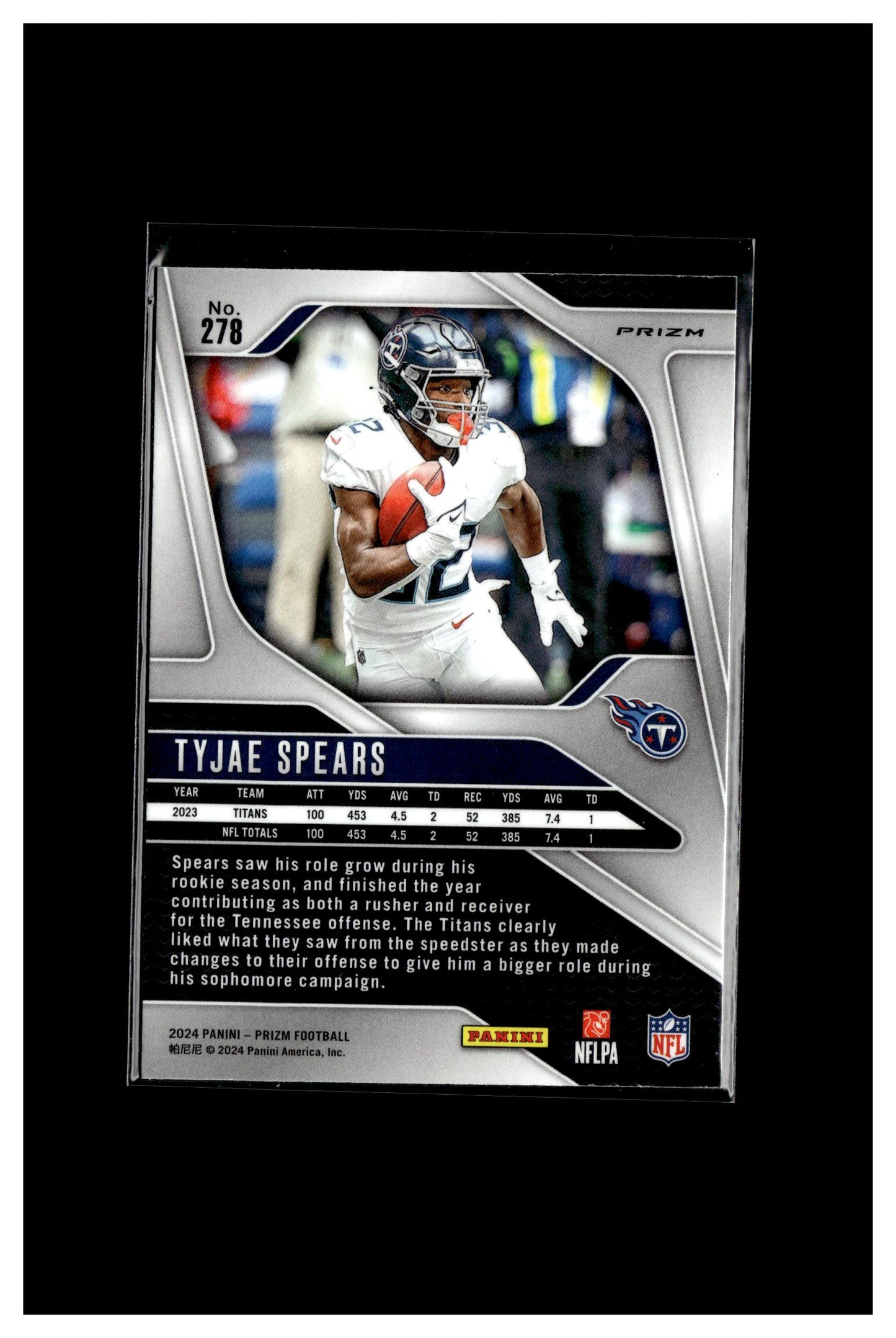 2024 Panini Prizm #278 Tyjae Spears Green Ice