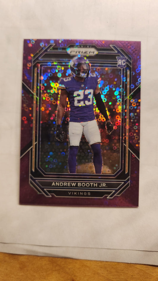 2022 Prizm Andrew Booth Jr Rookie Purple Disco #’d 33/35 Vikings