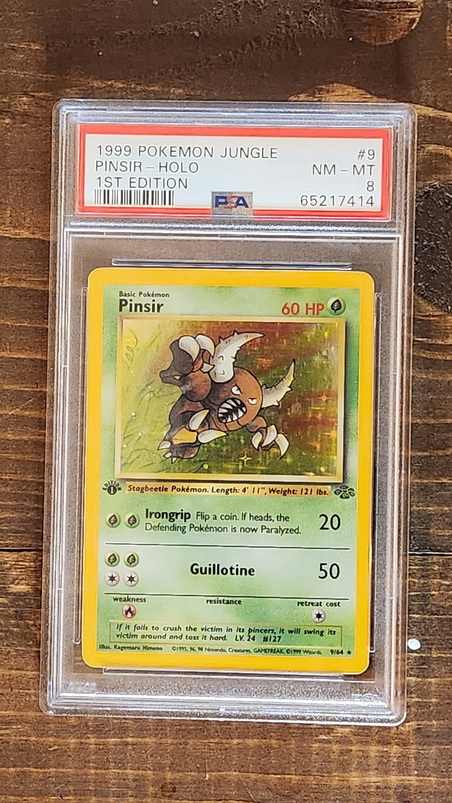 PSA 8 Pinsir 9/64 Jungle WOTC Holo 1999 1st Edition Pokemon Card