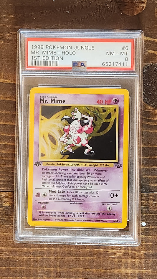 1999 Pokemon Jungle Mr Mime 6/64Holo 1st Edition PSA 8 NM-MT