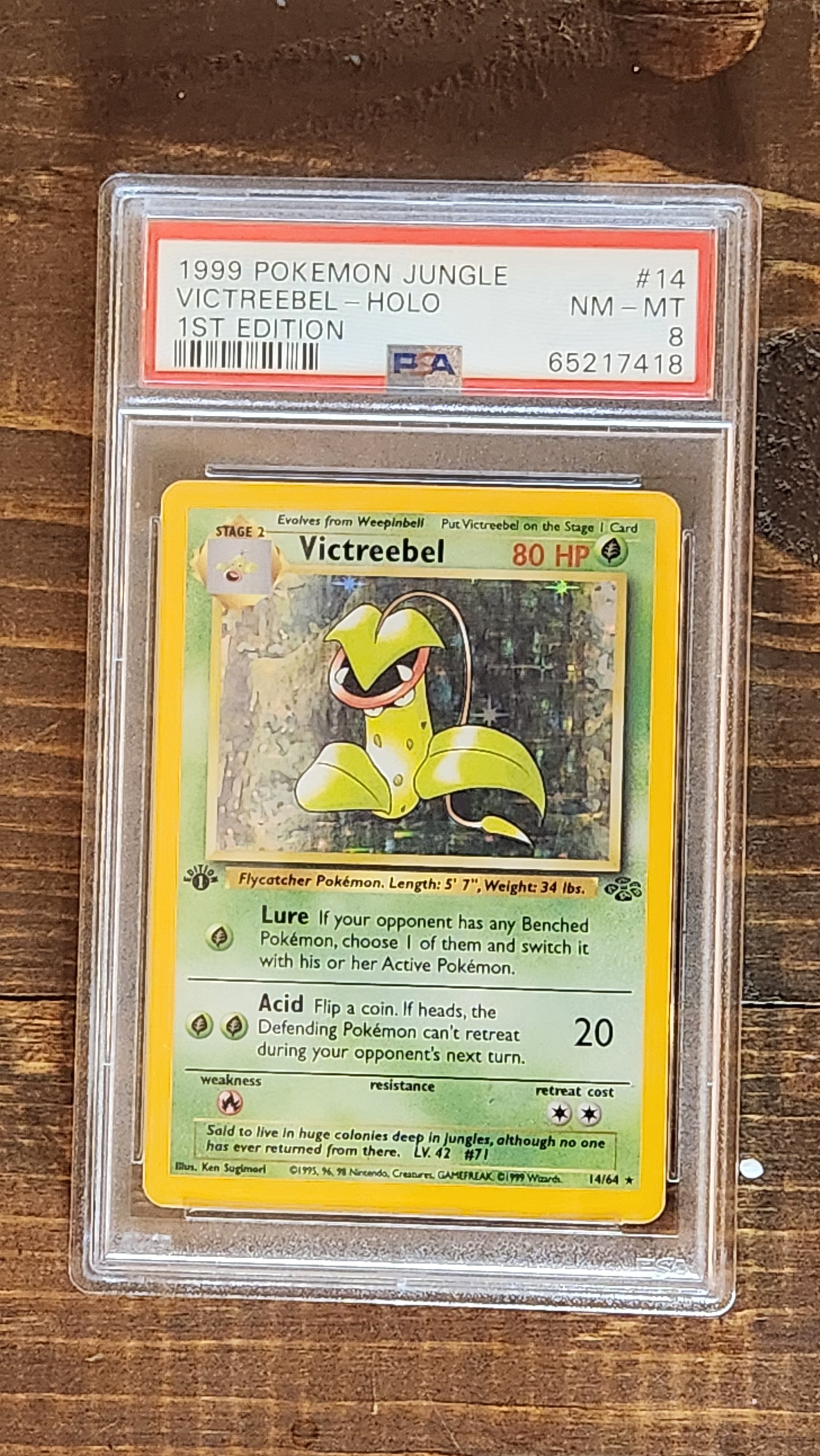 Victreebel 1st Edition Holo Jungle PSA 8