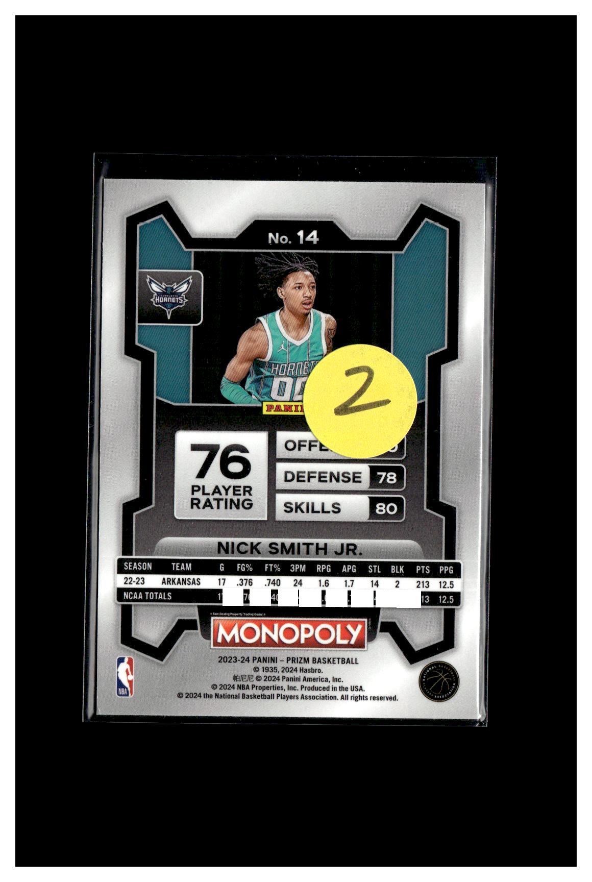 2023-24 Panini Prizm Monopoly #14 Nick Smith Jr.