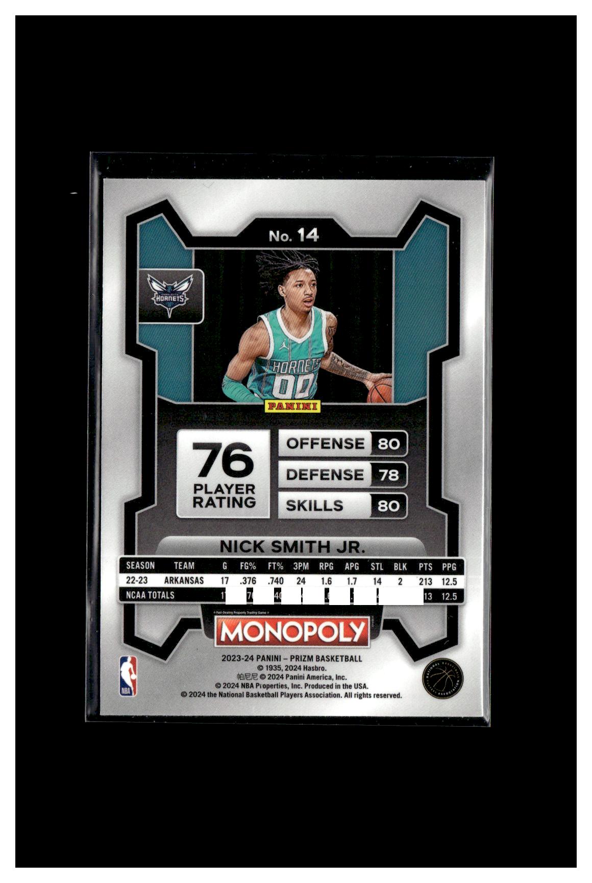 2023-24 Panini Prizm Monopoly #14 Nick Smith Jr. 2