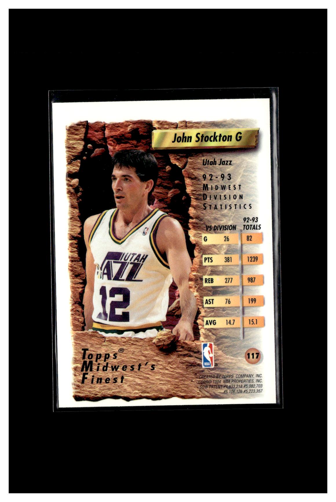 1993-94 Finest #117 John Stockton Refractors